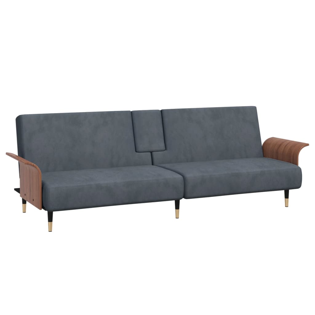 Gecheer Sofa Bed with Cup Holders Dark Gray