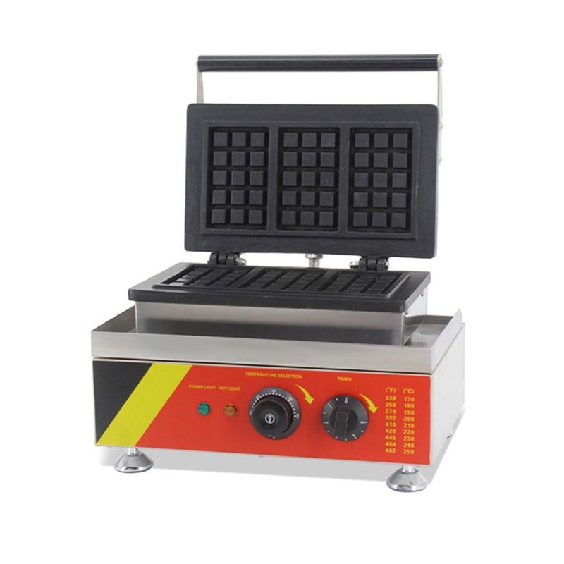 TECHTONGDA Electric Square Waffle Maker Baker Machine Stainless Steel Iron Food Stove 3pcs