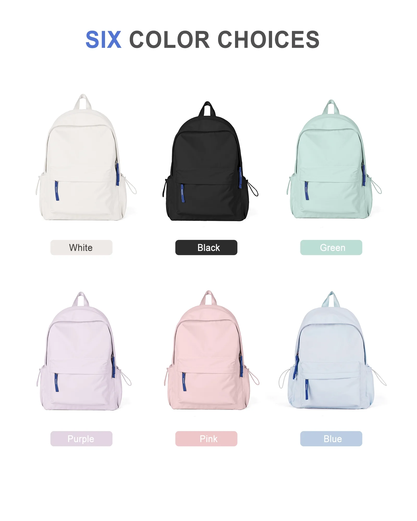 School Backpack Waterproof Black Bookbag College Middle High School Bags For Boys Girls Lightweight Simple Travel Rucksack Casual Daypack Laptop Backpacks For Men Women