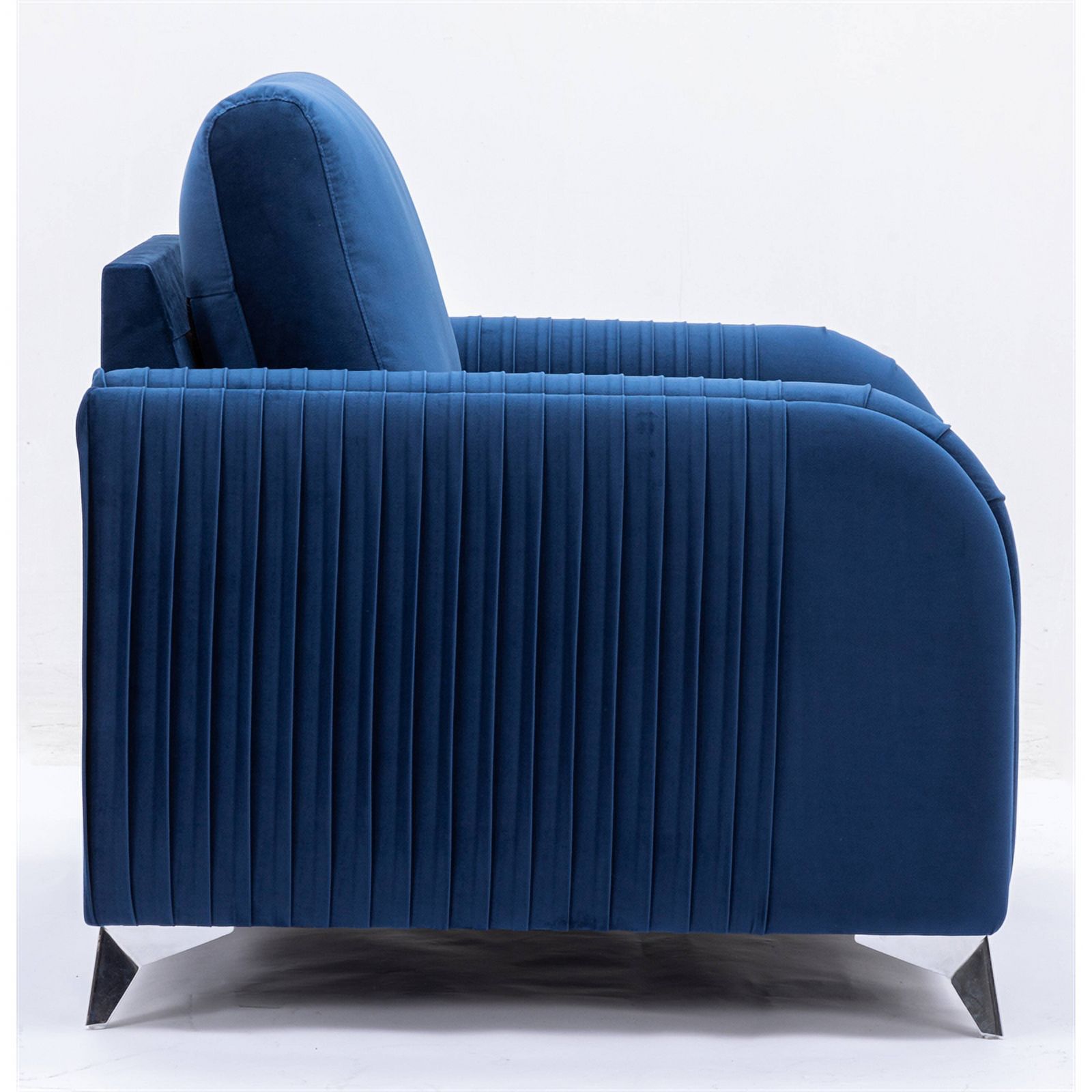 ACME Wenona Velvet Upholstered Wooden Frame Contemporary Sofa in Blue
