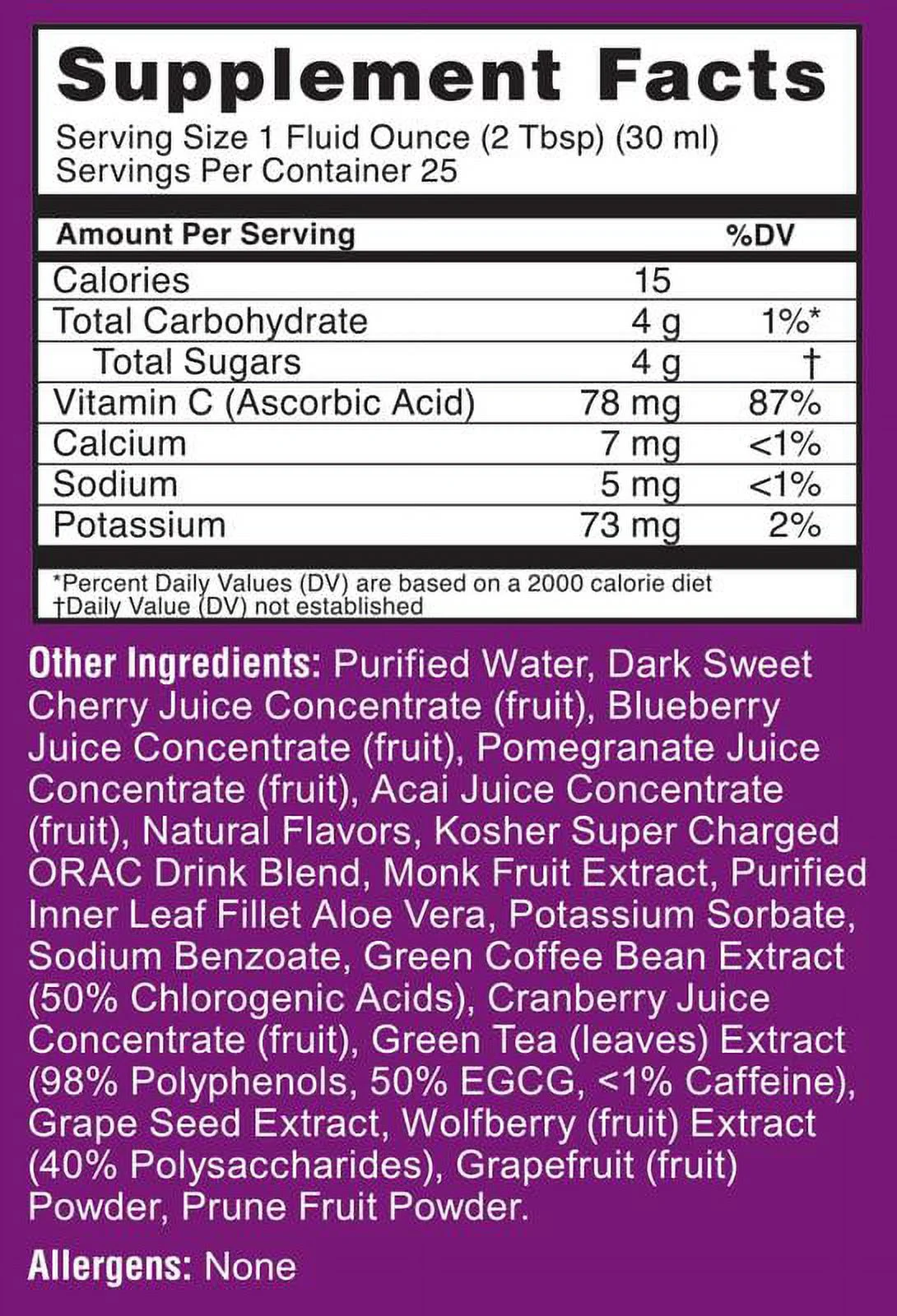 ORAC Liquid Dietary Supplement