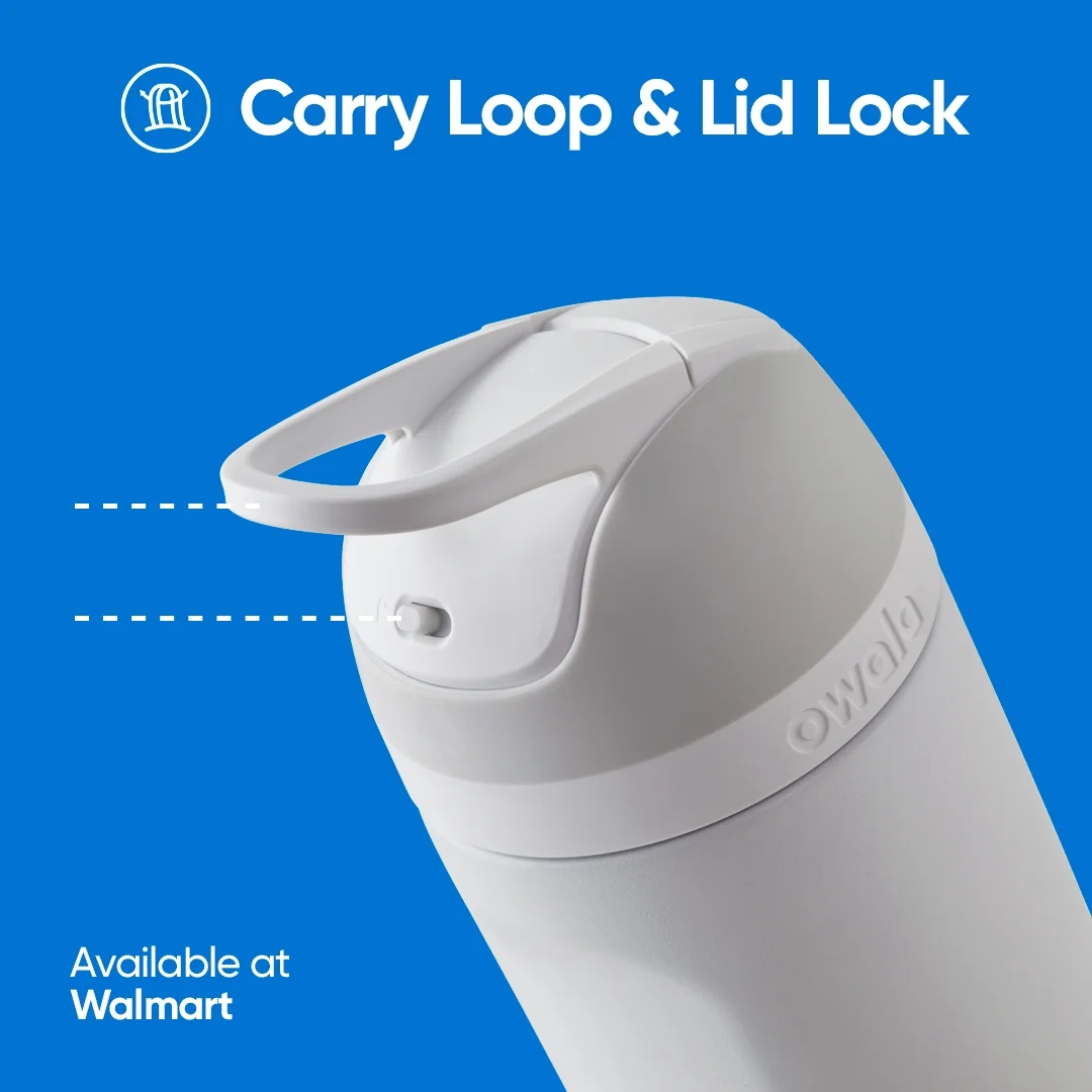 Owala Flip Water Bottle Stainless Steel, 24 Oz., Smooshed Blueberry