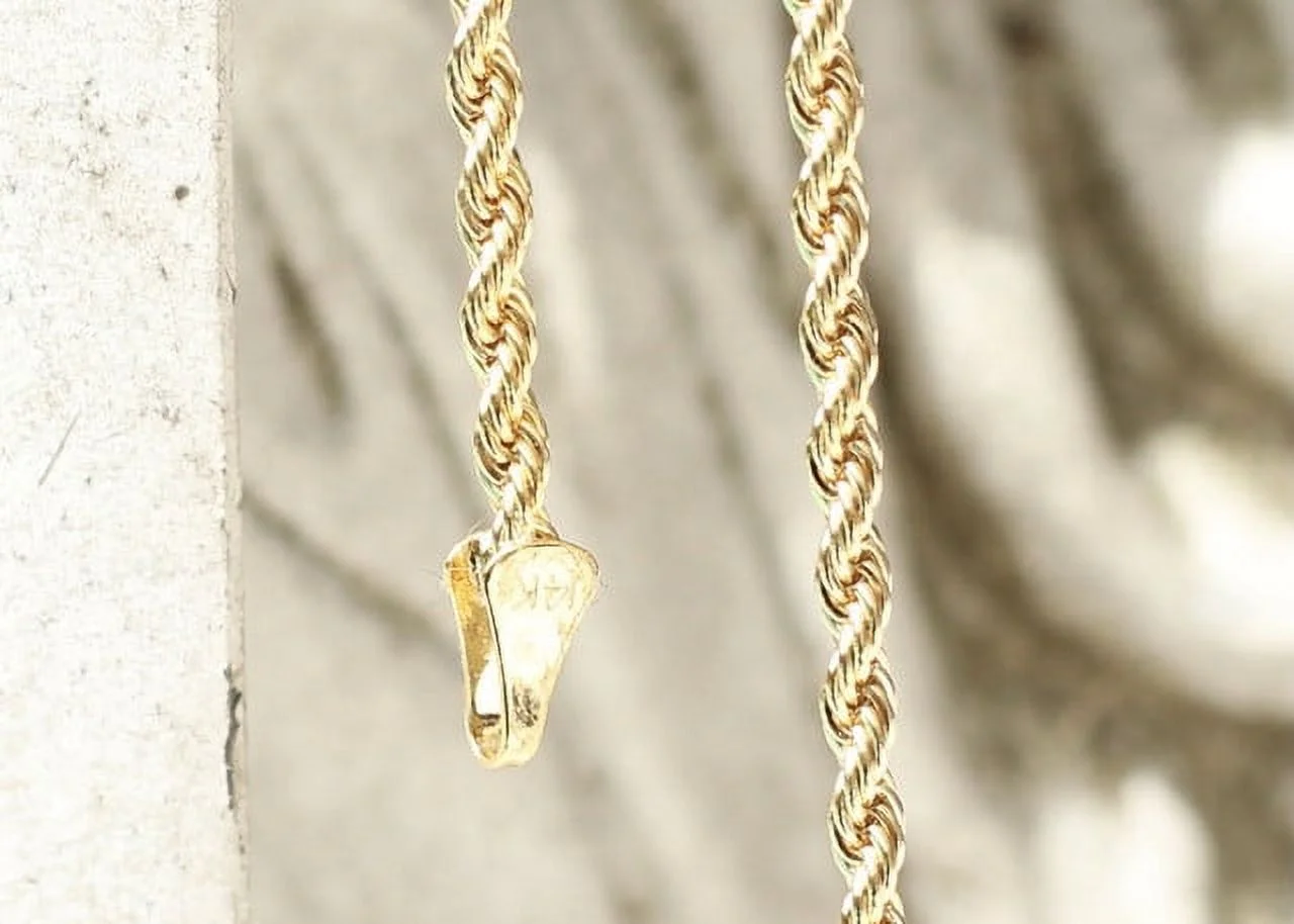 14K Bonded Gold Chain with Cross Pendant, Best Unisex Christmas Gift for Women, Men, Girlfriend, Boyfriend, Her, Bestfriend, 14K Bonded Gold Necklace with Gift Box/Bag by Aria Jeweler