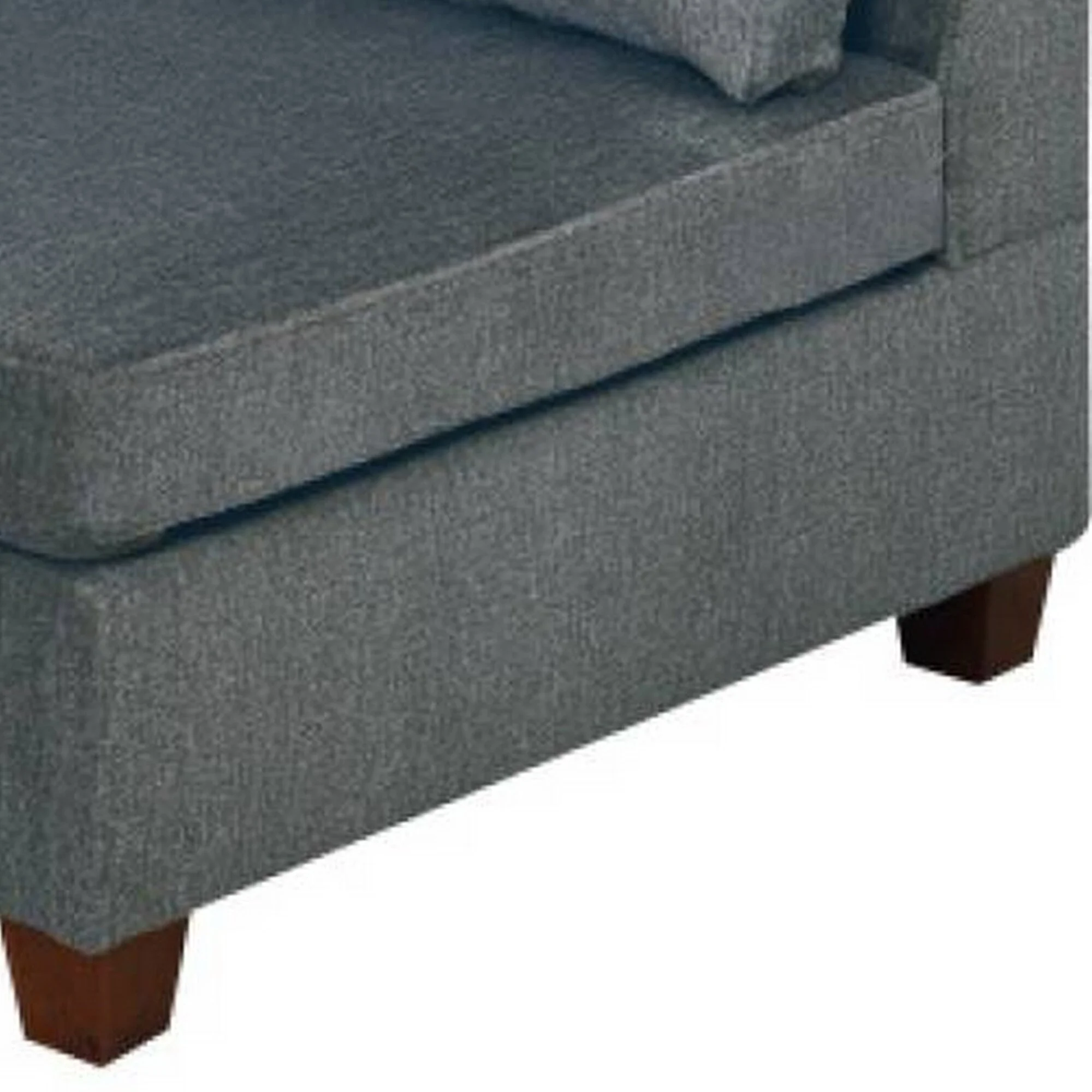 37 Inches Fabric Upholstered Wooden Corner Wedge, Gray