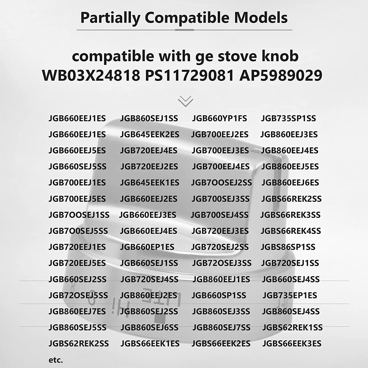 ZXMT 5Pcs Burner Oven Control Gas Stove Knob Replacement Fit for WB03X24818 PS11729081 AP5989029 Model Cooktop