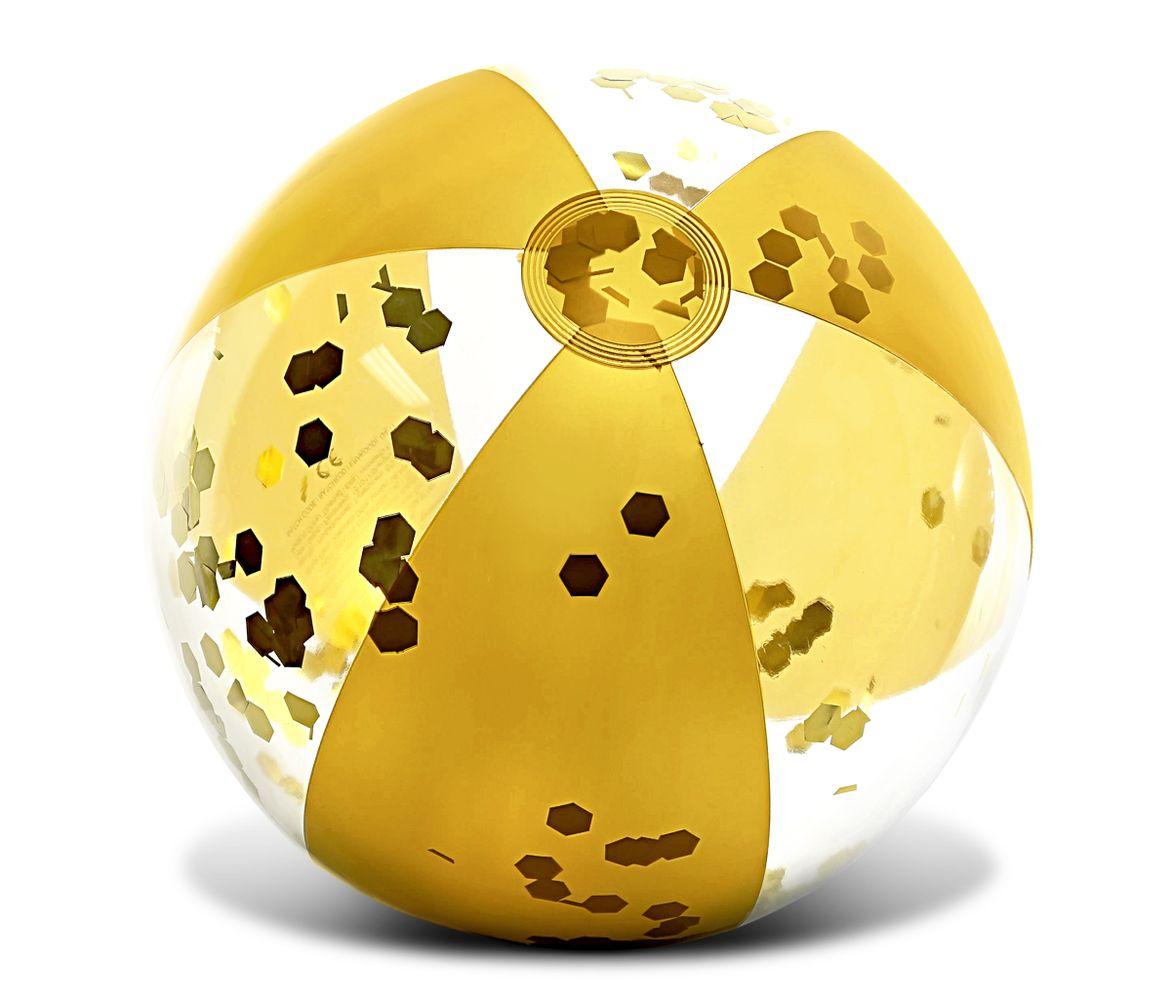 Mozlly Bundle of Inflatable Silver & Gold Pool Float Tubes & Beach Balls Set of 6 - Premium Confetti Swim Rings (36