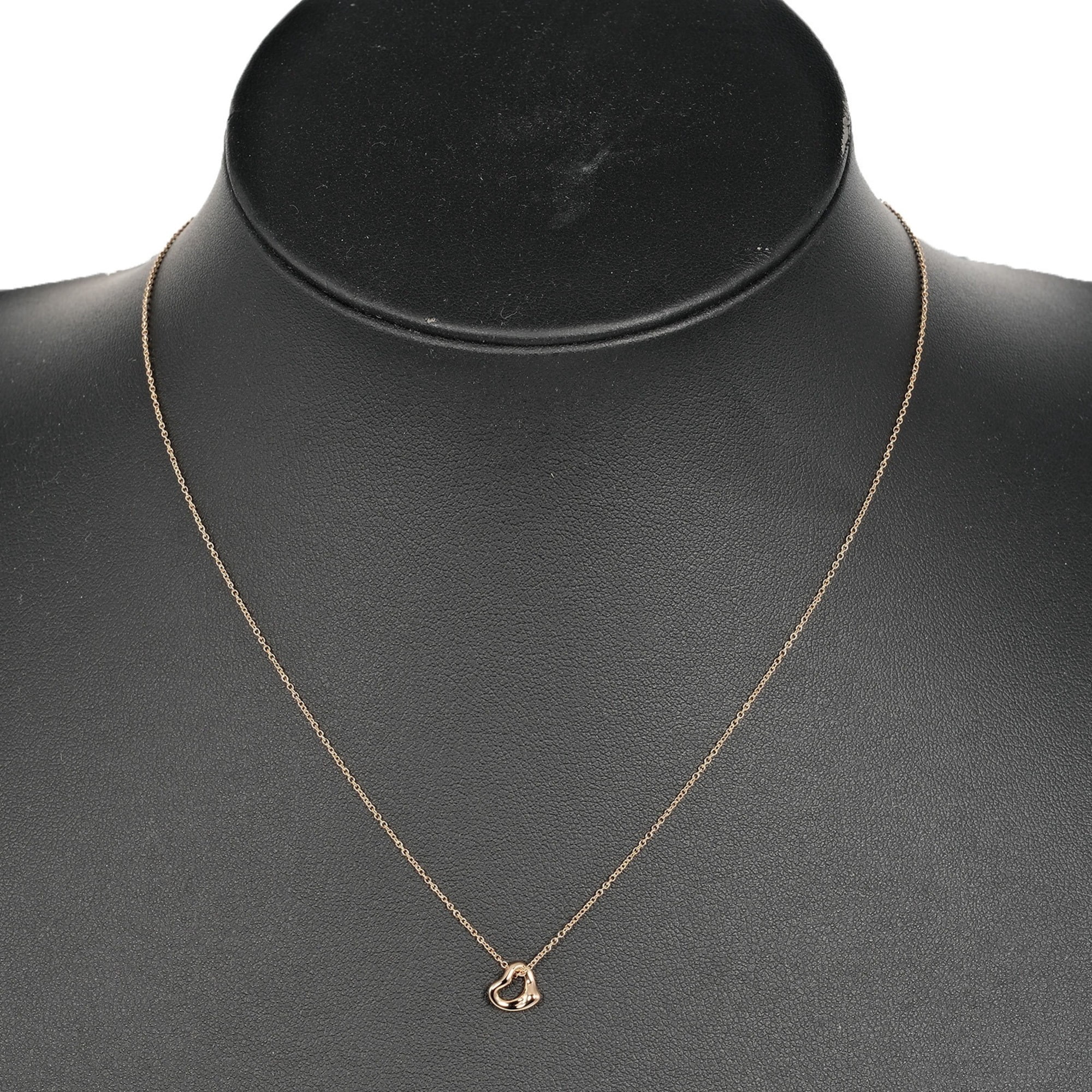 Pre-Owned Tiffany TIFFANY&Co. Open Heart 7mm Necklace K18 PG Pink Gold Approx. 1.55g I112223147 (Like New)