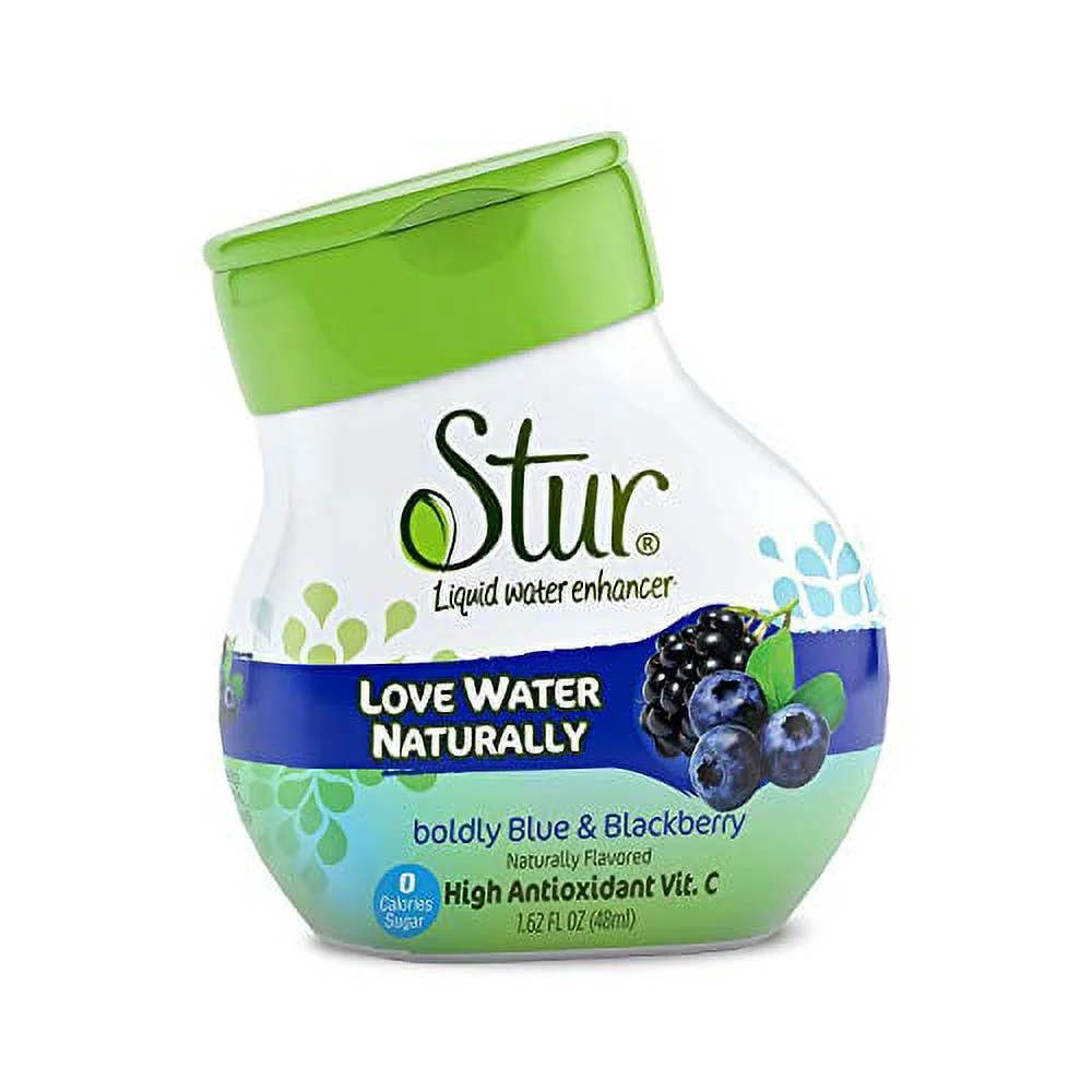 Stur Drinks - Blue &  Natural Water Enhancer Liquid Drink Mix Sugar Free Zero Calorie Vitamin C Stevia Make Your Own Fruit Infused Flavored Waters Makes 100 Drinks