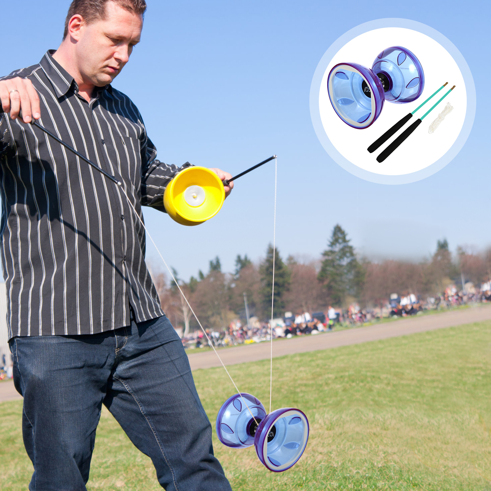 Hemoton 1 Set Chinese Yoyo Diabolo Toy Professional Juggling Diabolos Yoyo Kids Elderly Toy