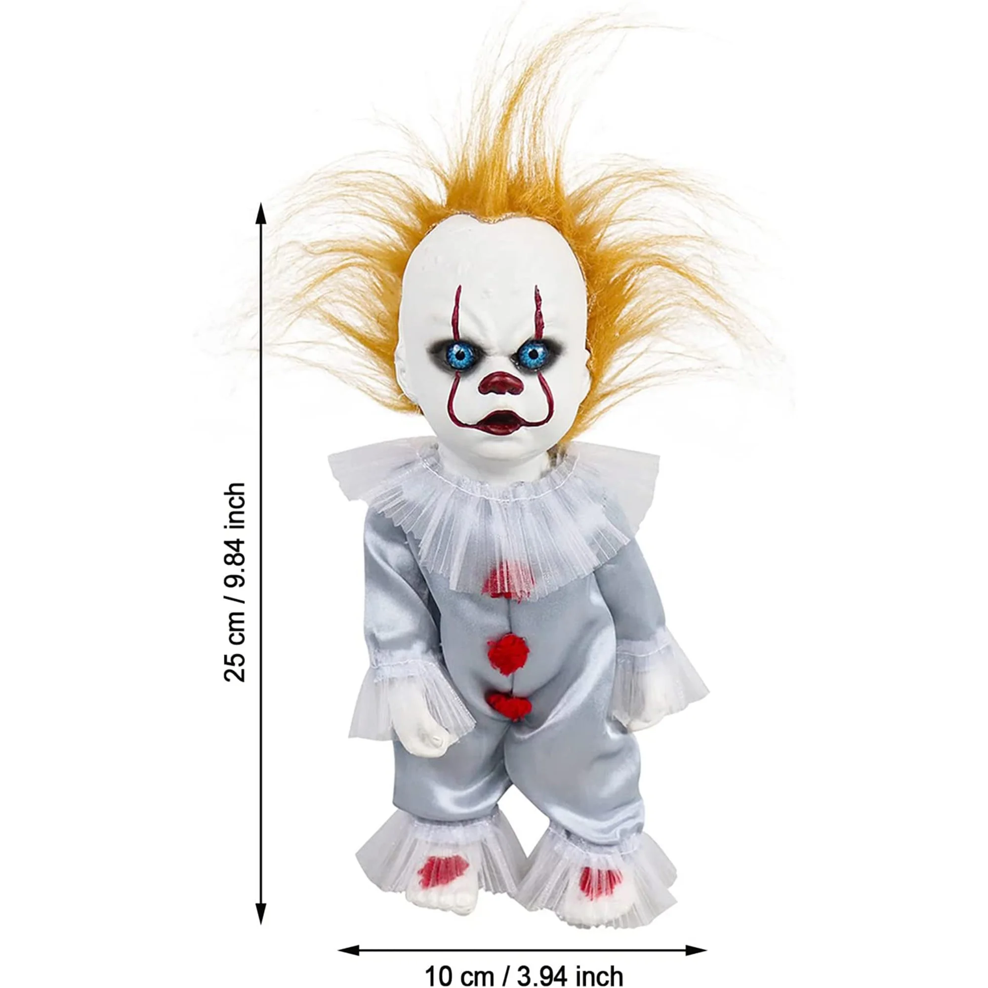 Afunbaby Halloween Holiday Small Plush Dolls Toys Stuffed Scary Clown Cartoon Cat Ornaments for Home Bedroom Office Kids Gift