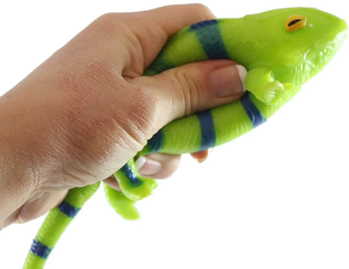 Chameleon Stretchy and Squeezy Toy - Crunchy Bead Filled - Fidget Stress Ball - Amphibian