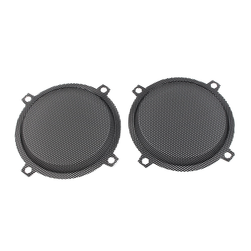 ZS Black Motorbike Wired Punched Steel Mesh Speaker Grilles Cover for Harley Davidson Electra Glide 5.25