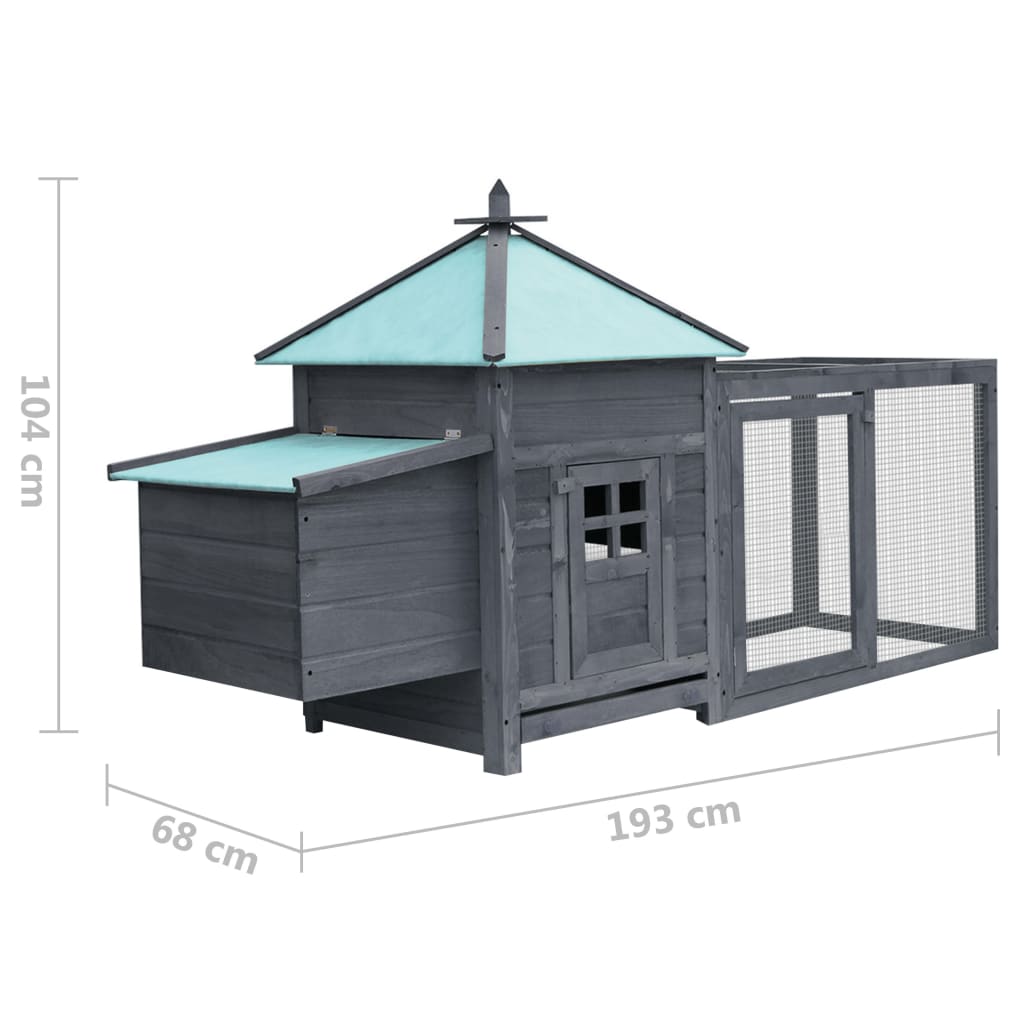 Chicken Coop with Nest Box Gray 74.8