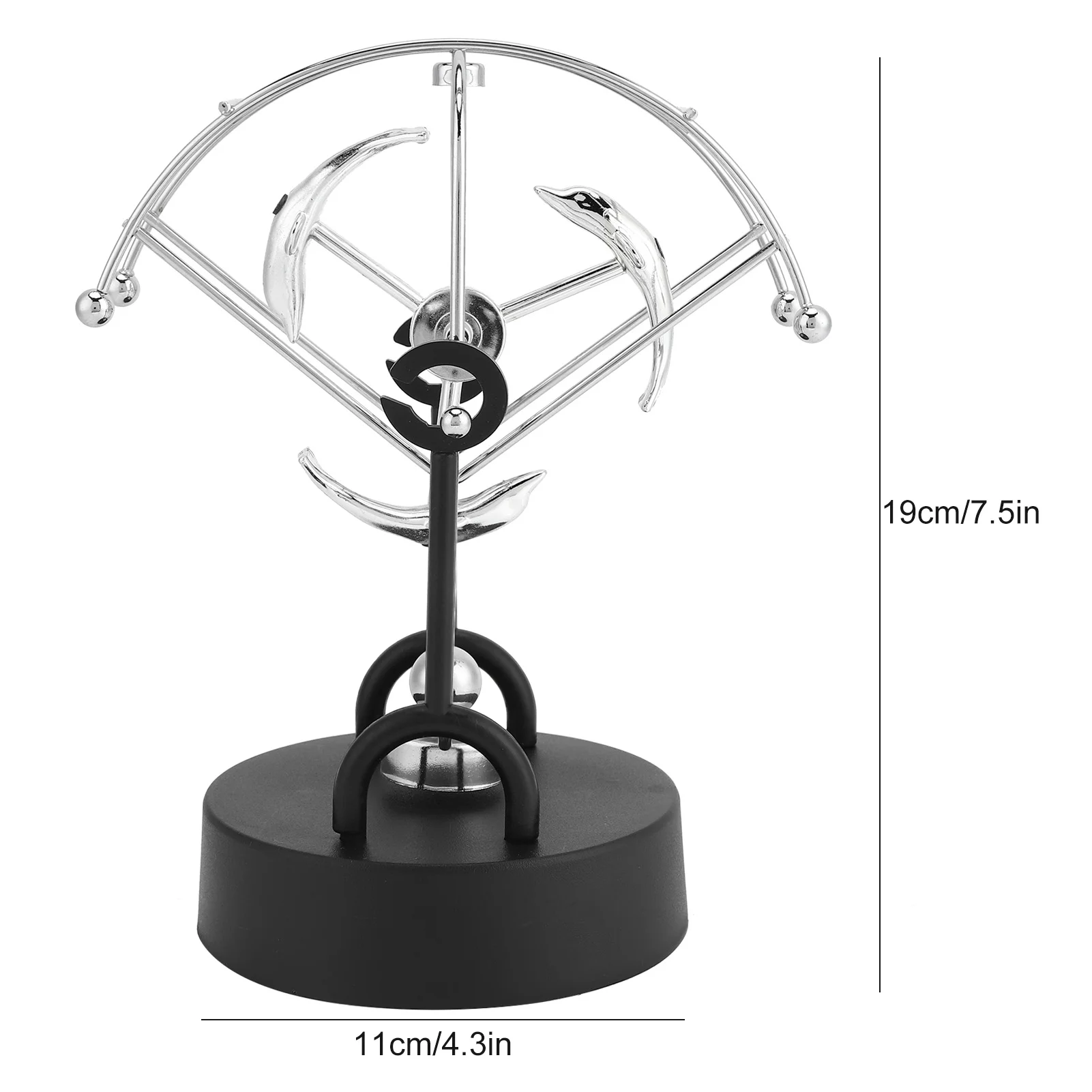 LIYJTK Animal Style Perpetual Motion Dolphin Perpetual Motion Tablet Desk Toy Stress Relief Toy Science Physics Suitable for Home Office Decoration