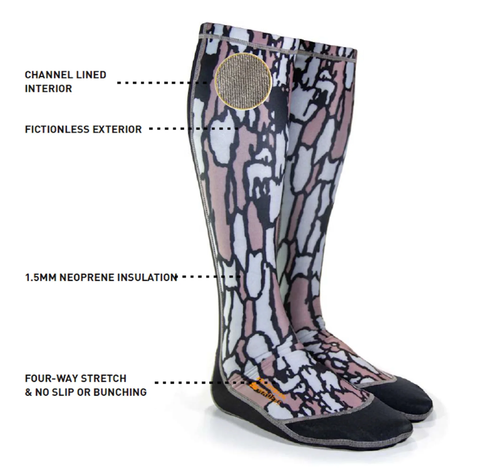 WORN Frictionless 1.5mm Neoprene Wader Socks - Camouflage