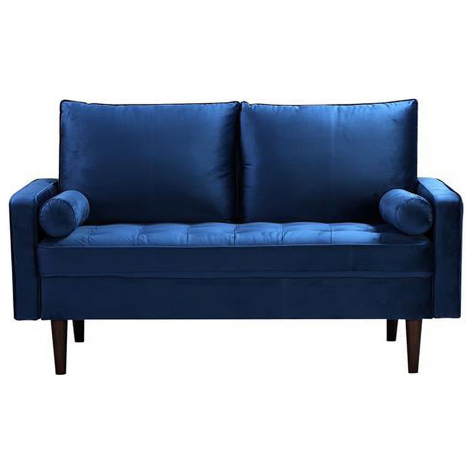 Home Square 2 Piece Mid-Century Velvet Living Room Loveseat Set in Blue
