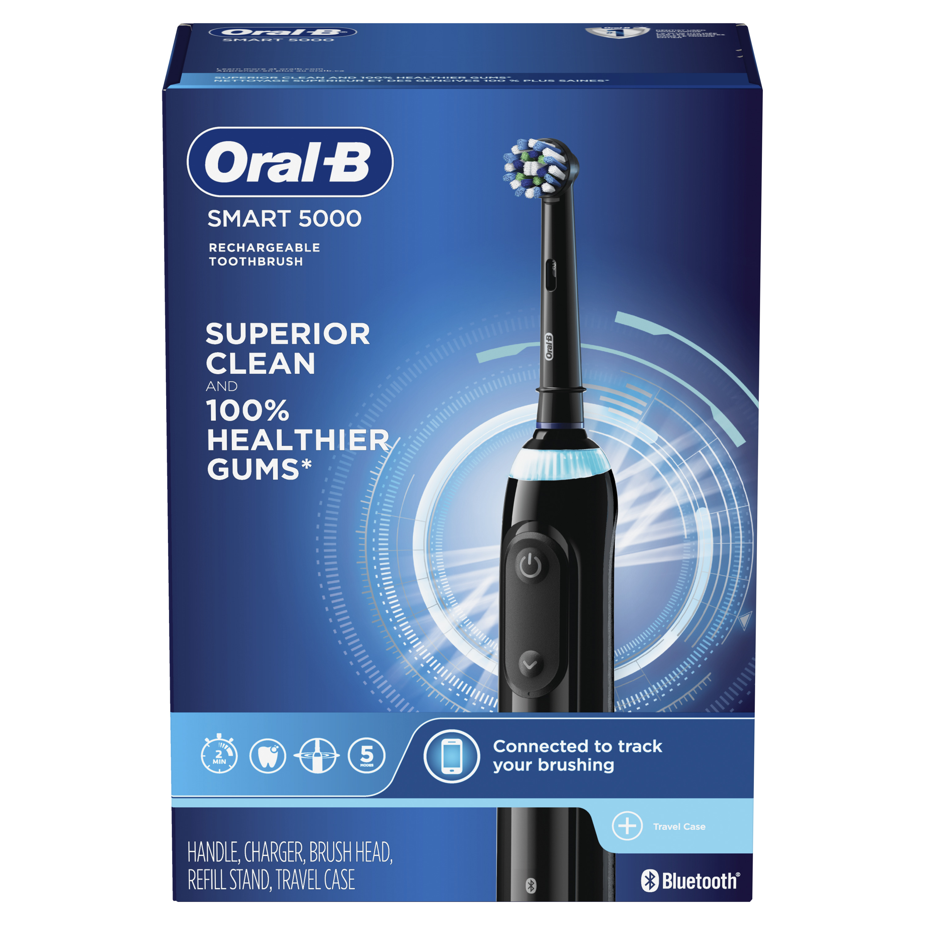 Oral-B Pro 5000 SmartSeries Electric Toothbrush with Bluetooth Connectivity, Powered by Braun, Black
