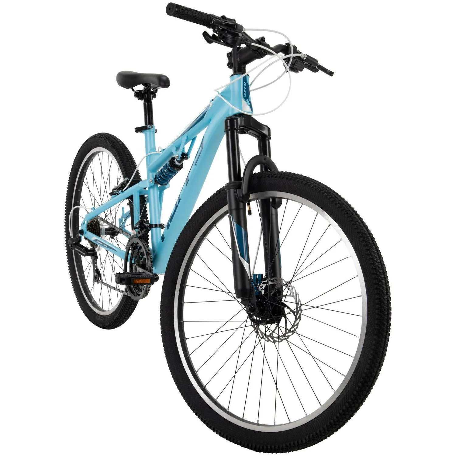 Huffy Women's 26 in. Marker Dual Suspension Mountain Bike, 7 Speed, Sky Blue