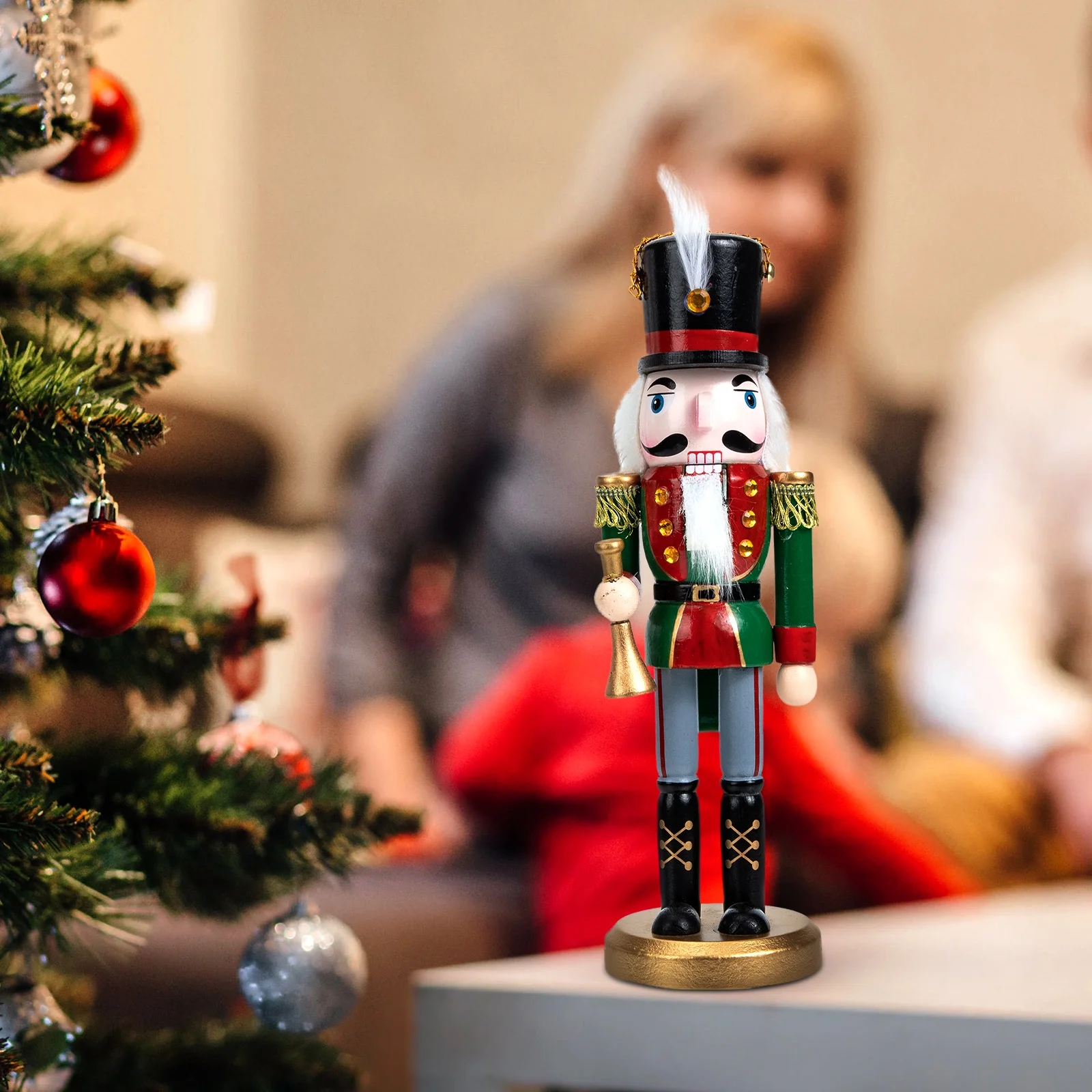 3 Pieces Nutcracker American Dolls Decor Crafts Wood