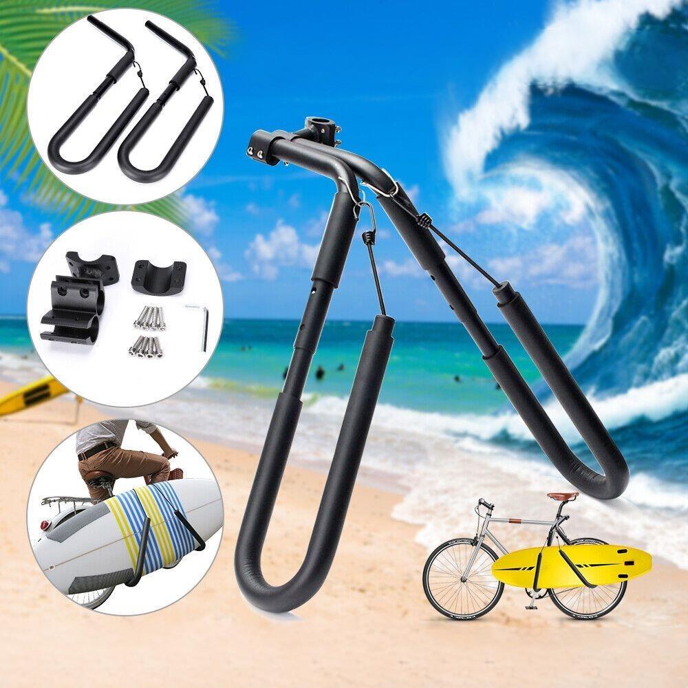 Adjustable Surfboard Rack Skimboard Bicycle Bike Carrier Motorikes Scooter Black