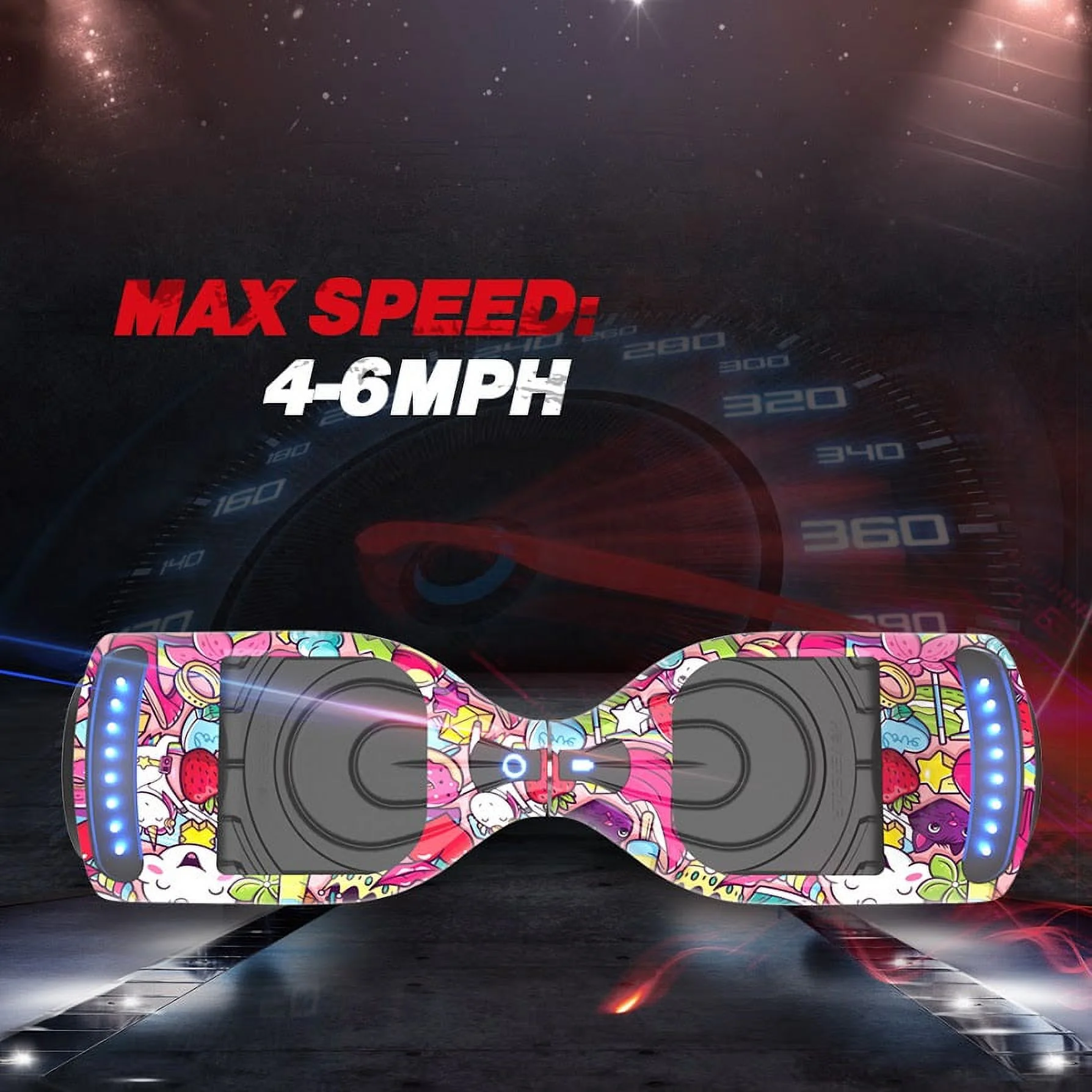 Hoverstar Flash Wheel hover board 6.5 In. Bluetooth Speaker with LED Light Self Balancing Wheel Electric Scooter –Unicorn