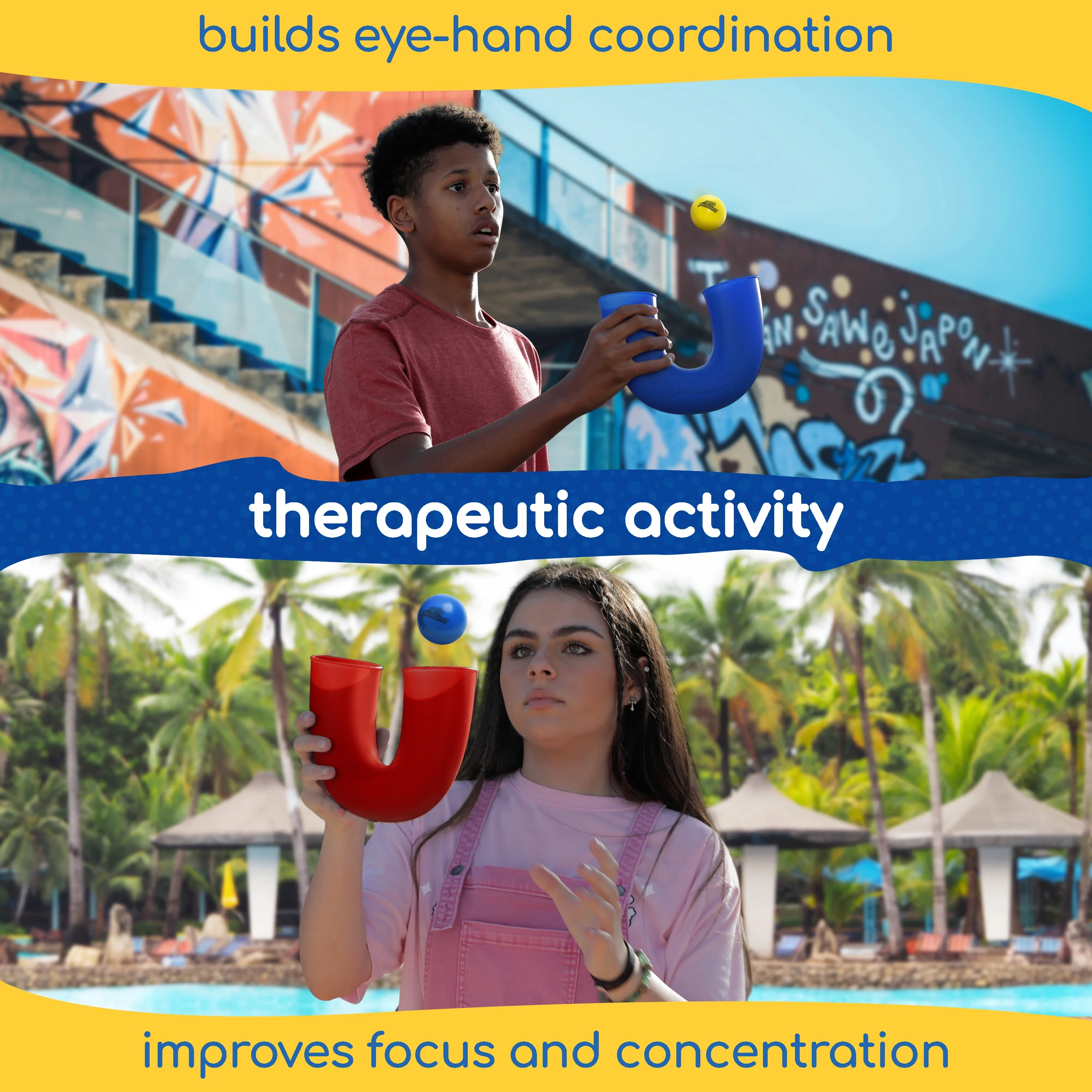 Pindaloo Juggling Tube Skill Game for Kids and Teens Indoor Outdoor games for kids Black