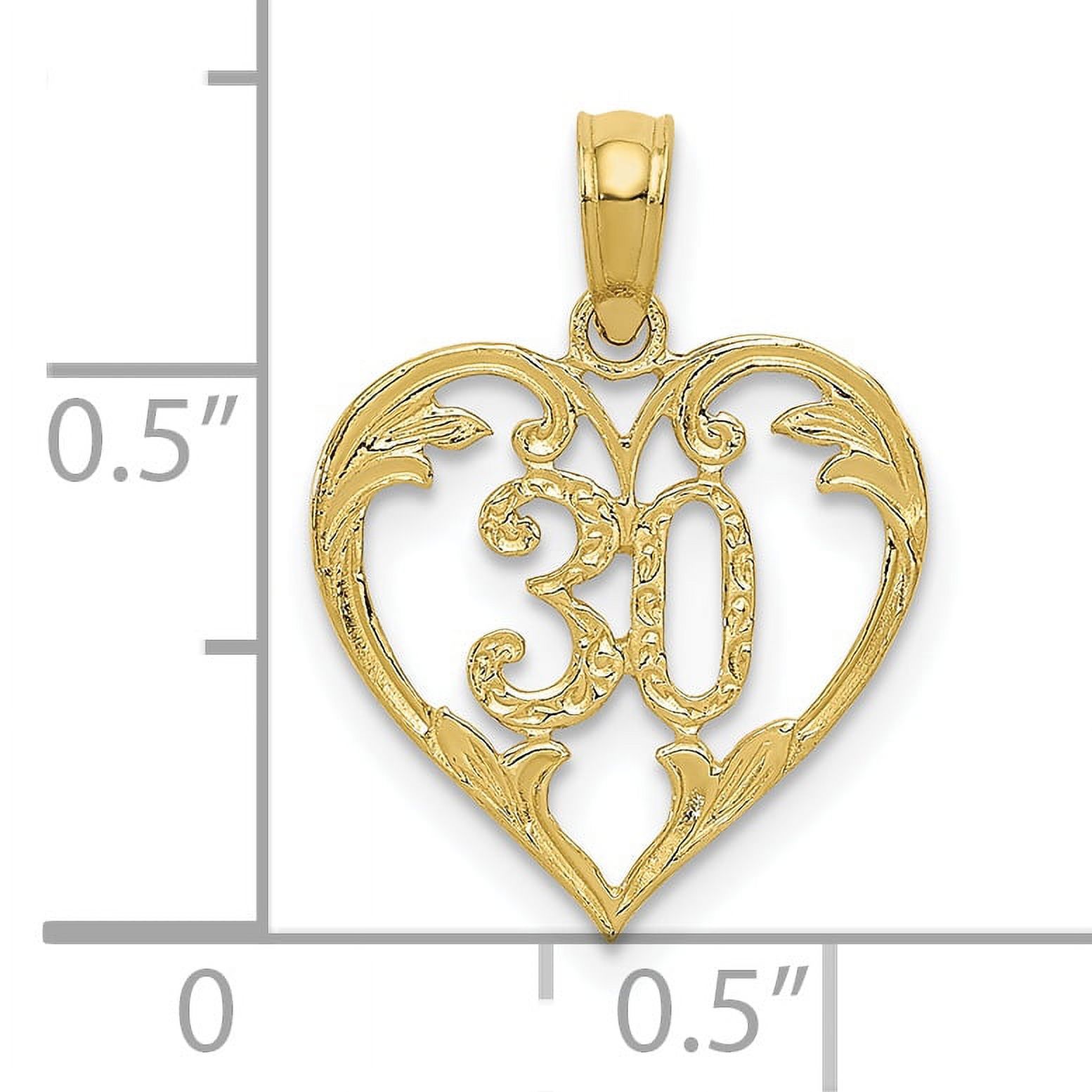 Saris and Things 10K Yellow Gold 30 in Heart Cut-out Pendant