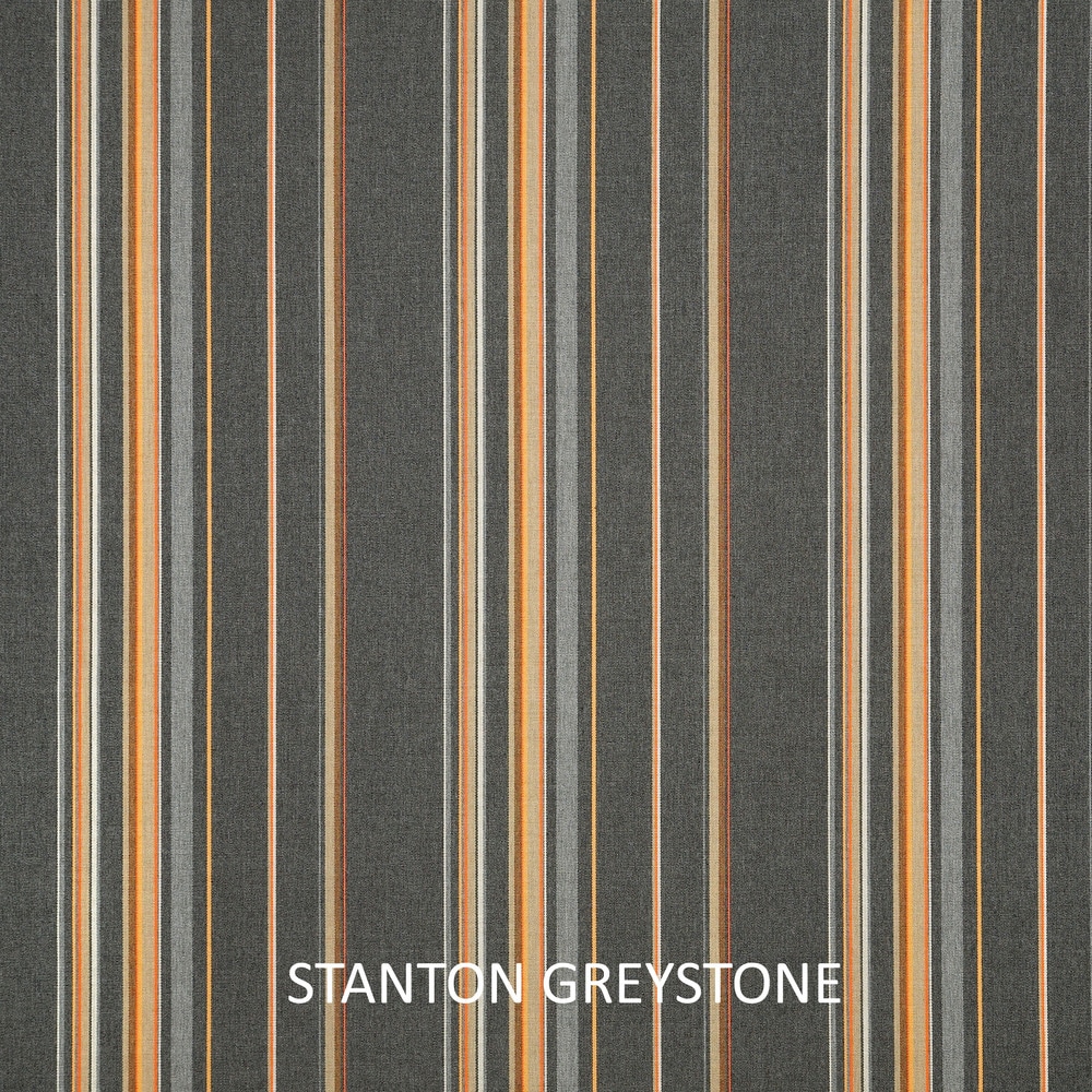 Humble and Haute Sunbrella Grey Orange Stripe Indoor/ Outdoor Bench Cushion by  44 in w x 19 in d