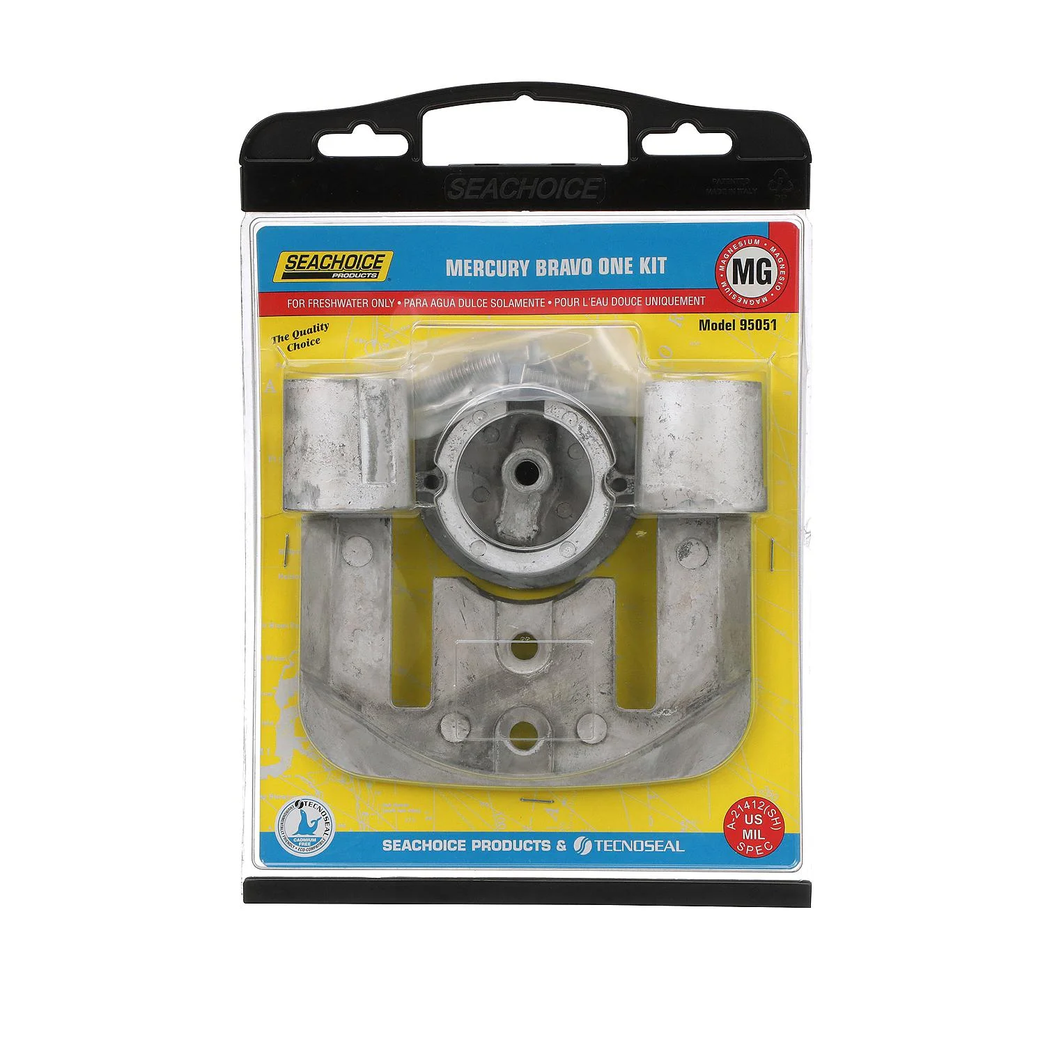 Seachoice Anode Kit, Mercruiser Bravo One, Magnesium, Fresh Water Use, Cadmium-Free, Environmentally Friendly