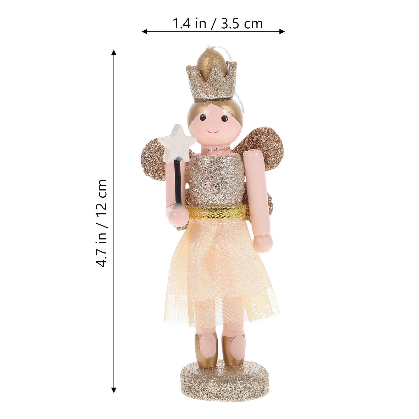 3Pcs Angel Wooden Crafts Xmas Nutcracker Doll Toys Children's Christmas Gifts