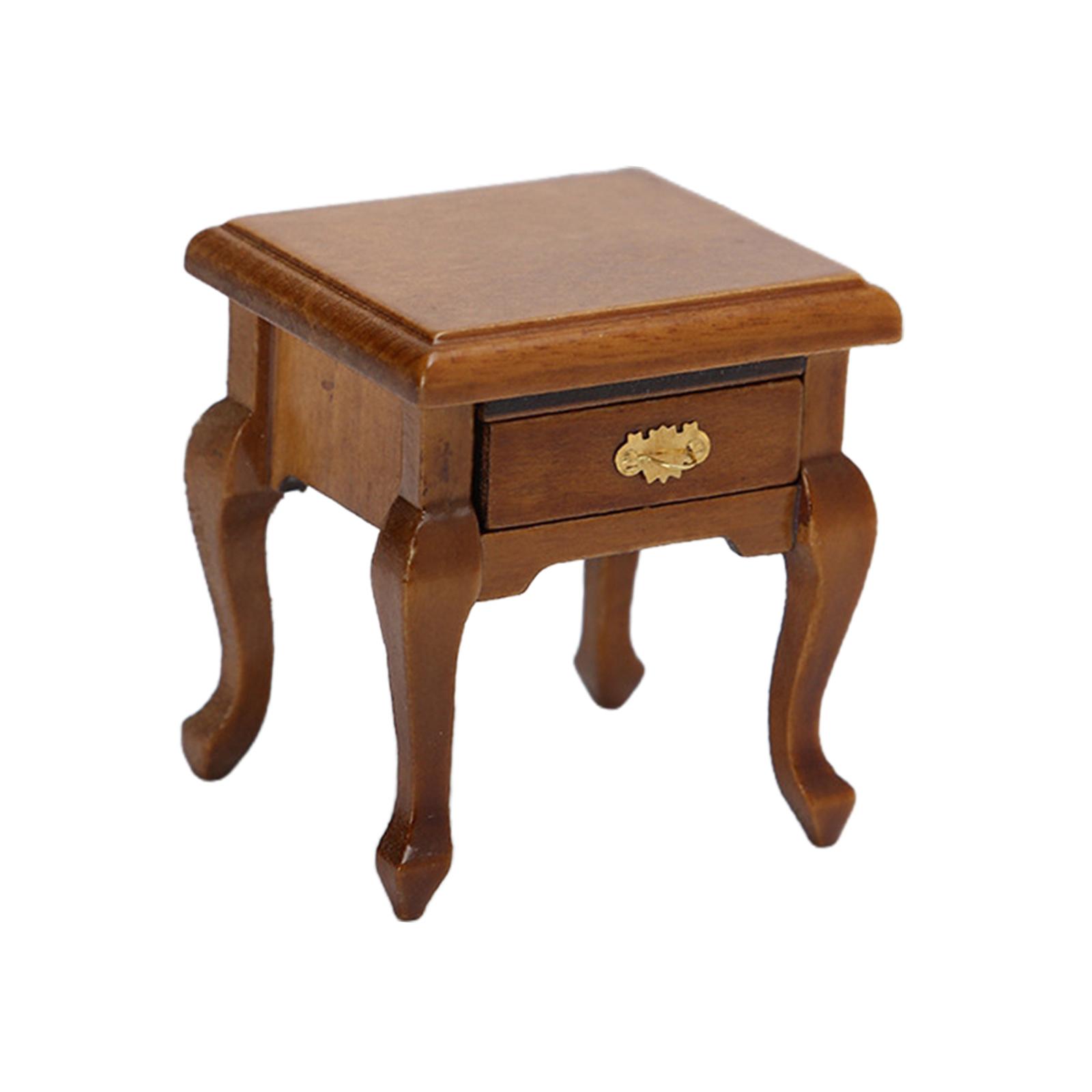 Dollhouse Furniture 1:12 Scale Bedroom Cabinet for Bedroom Living Room Decoration - Walnut, 5.8x4.2x5.5cm