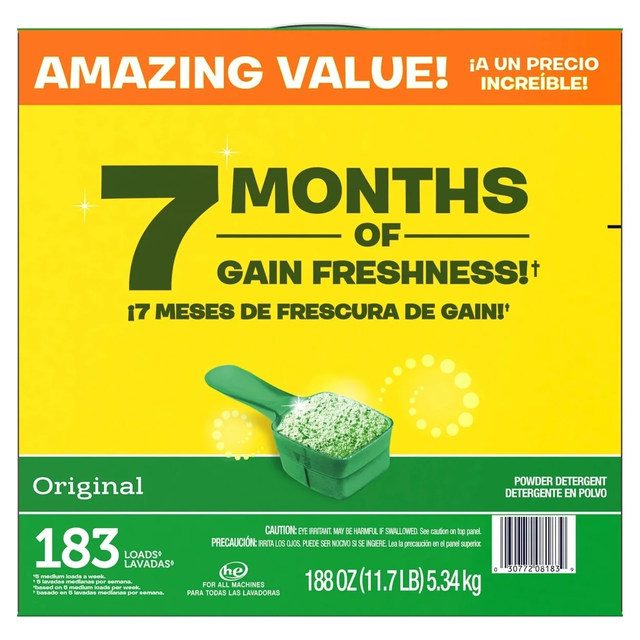 Gain Ultra Powder Laundry Detergent Original (188 Ounce 183 Loads)