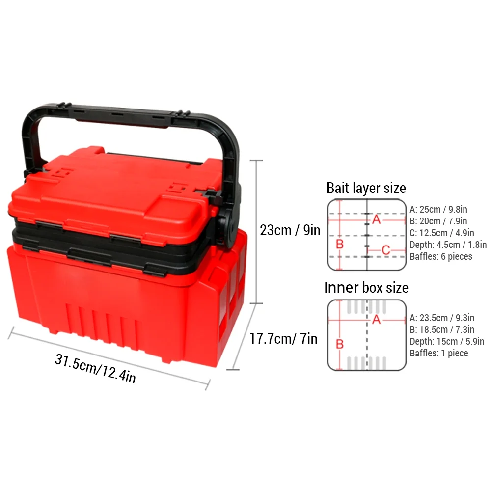Dcenta Fishing Tackle Box Travel Fishing Case, Portable Gear Organizer for Fishing Lures, Hooks, and Essentials, Suitable for Anglers and Fishing Enthusiasts