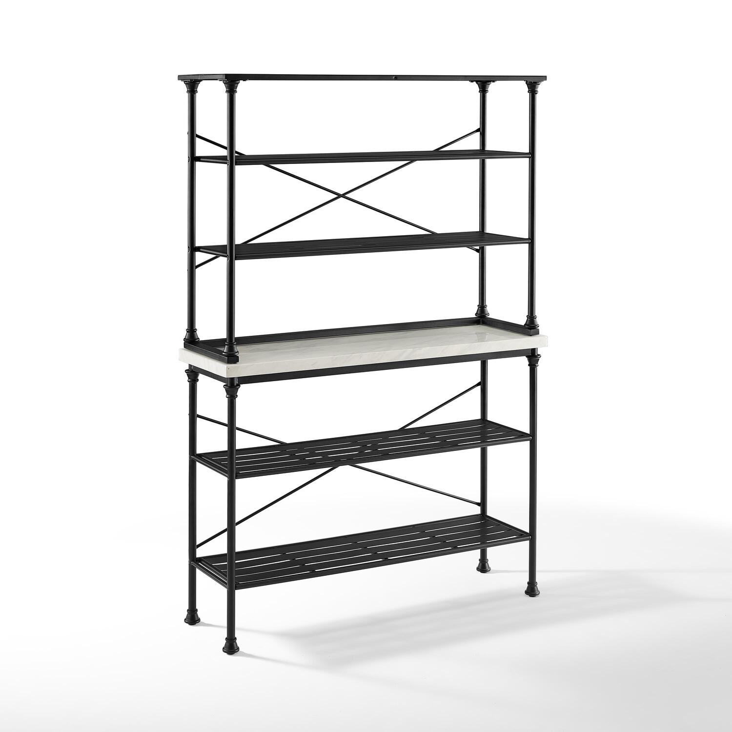 HomeStock Retro Renaissance Baker's Rack Matte Black - Console & Hutch
