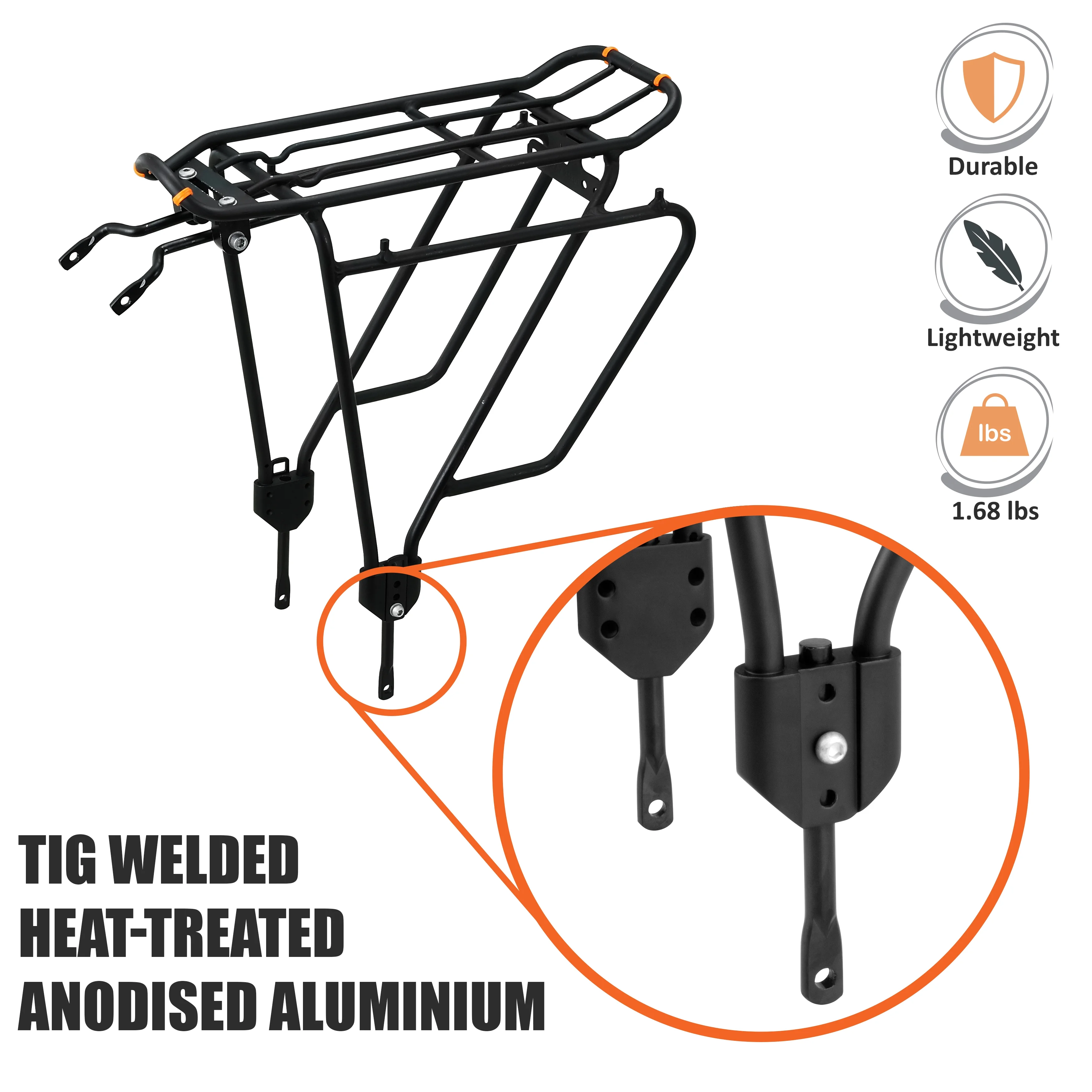 Ibera PakRak Bicycle Touring Carrier Plus+ IB-RA4 Frame-mounted for Heavier Top & Side Loads