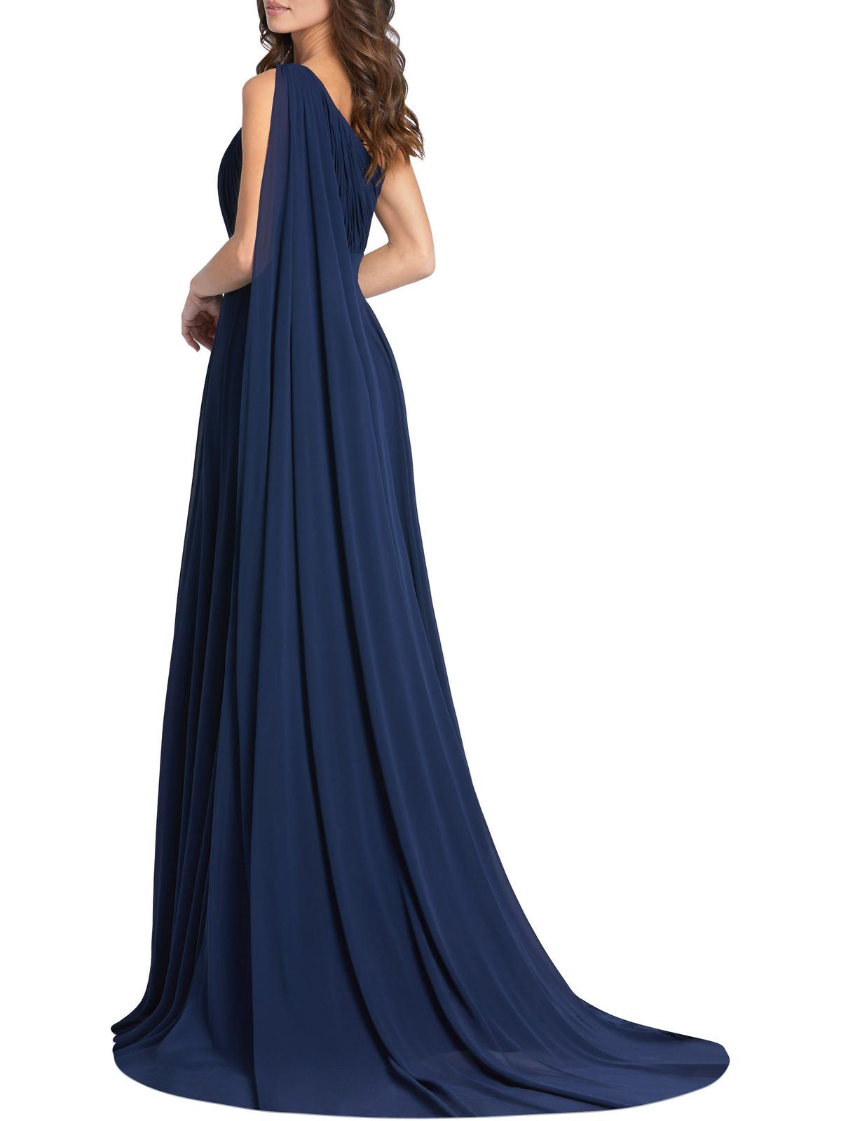 Ieena for Mac Duggal Womens One Shoulder Maxi Evening Dress