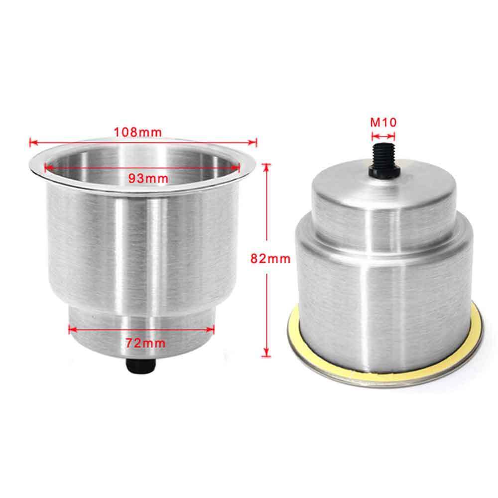 6X Stainless Steel Cup Drink Holders for Marine Boat Truck Car Camper RV w Drain