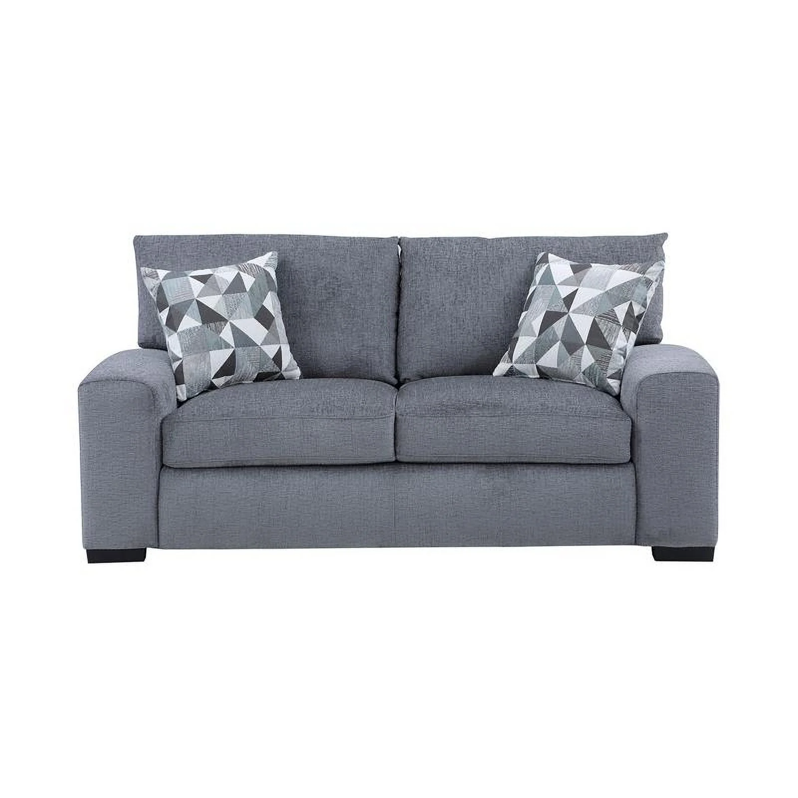 Pemberly Row Contemporary Soft Microfiber Loveseat in Gray Finish