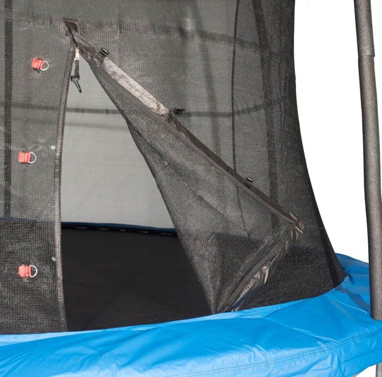 10 foot outdoor trampoline 78sqft & safety net enclosure, blue jk10vc1