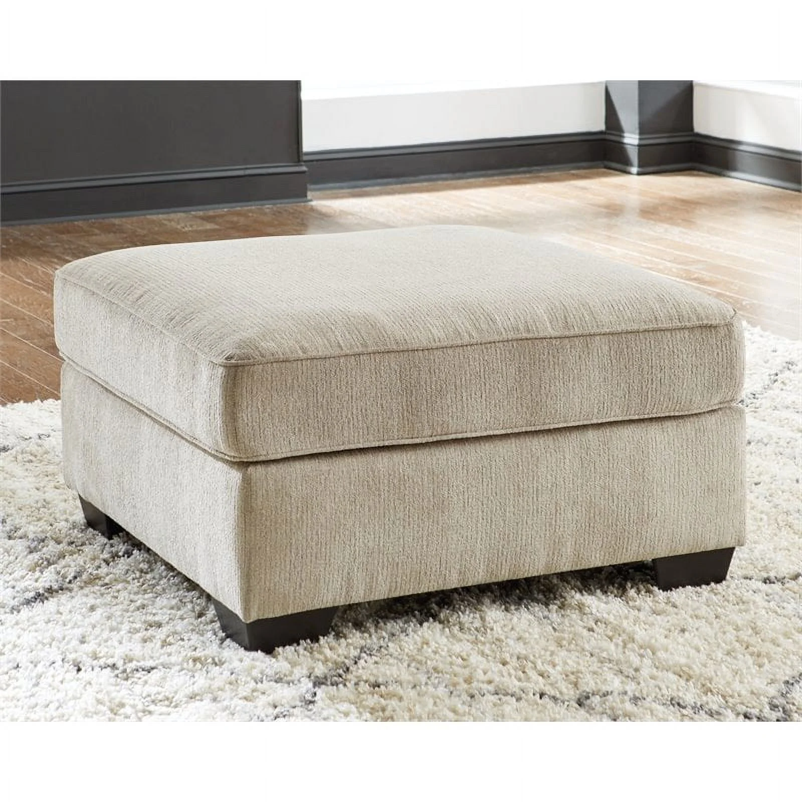 Ashley Furniture Decelle Fabric Oversized Accent Ottoman in Putty Beige