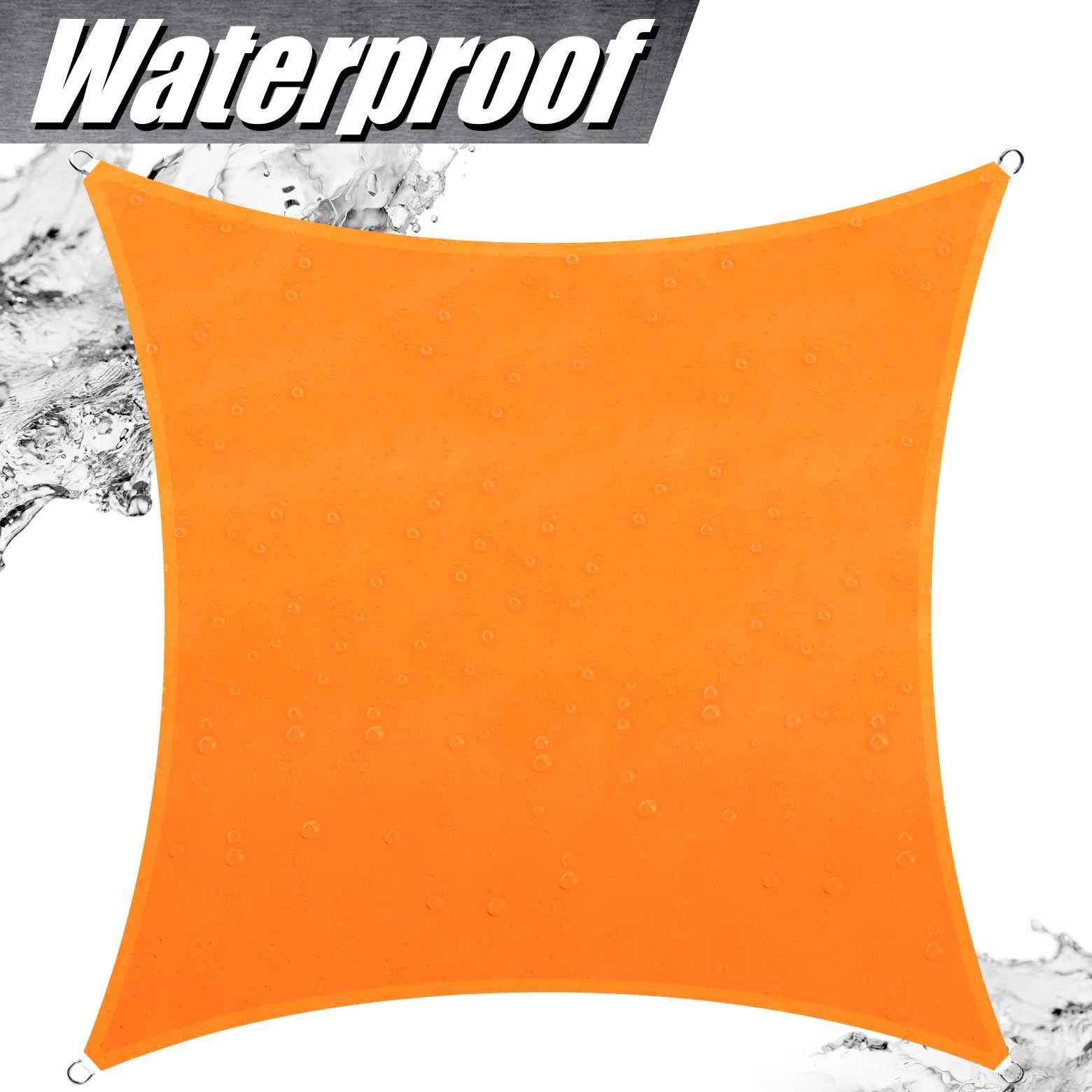 ColourTree 12' x 12' Custom Size Orange Square Waterproof Sun Shade Sail Canopy Awning Shelter & 95% UV Blockage UV & Water Resistant, Outdoor Patio Garden Carport (We Make Custom Size)