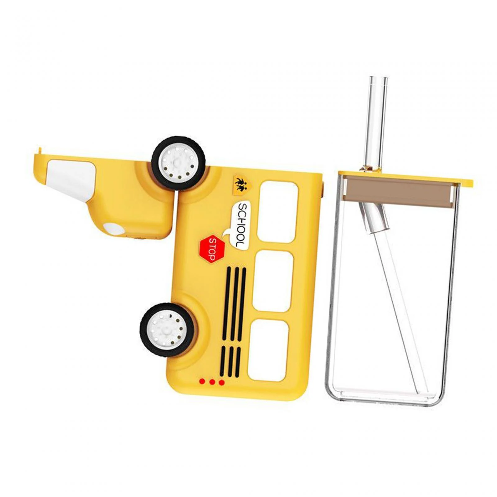 Bus Water Bottle for Kids Children Drinking Bottle for Picnic Camping Sports Yellow