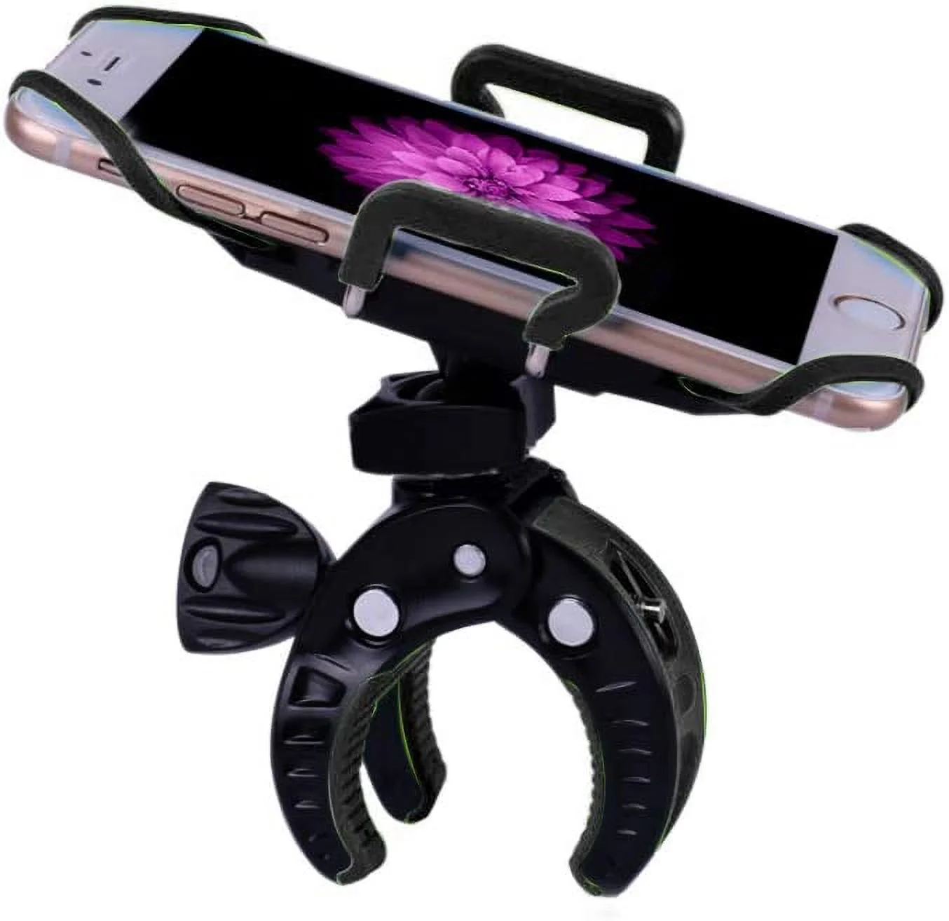 Bike Mount, Bike Phone Mount Motorcycle Baby Carriage Bicycle Mic Stand Cell Phone Holder Cradle with Rubber