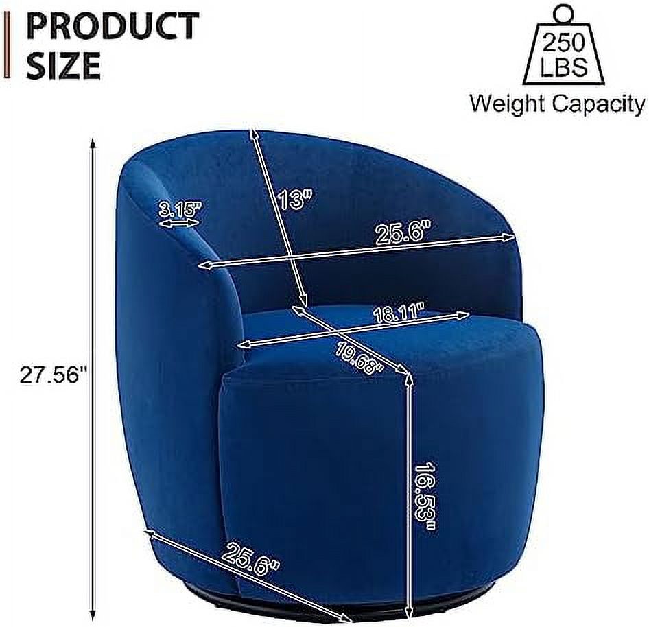 NLIBOOMLife GNXIUU Swivel Barrel Chair  Velvet Round Accent Arm Chair for Living Room  Modern Upholstered Club  Degree Swivel Single Sofa Chair Comfy Corner Chair for Nursery Bedroom(Choc