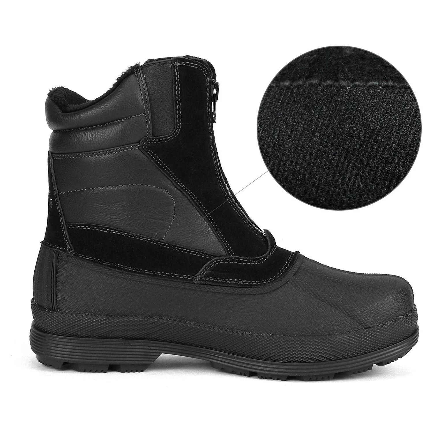 NORTIV8 Mens Winter Warm Insulated Waterproof Snow Boots Hiking Winter Outdoor Snow Boots 170410 Black Size 10.5