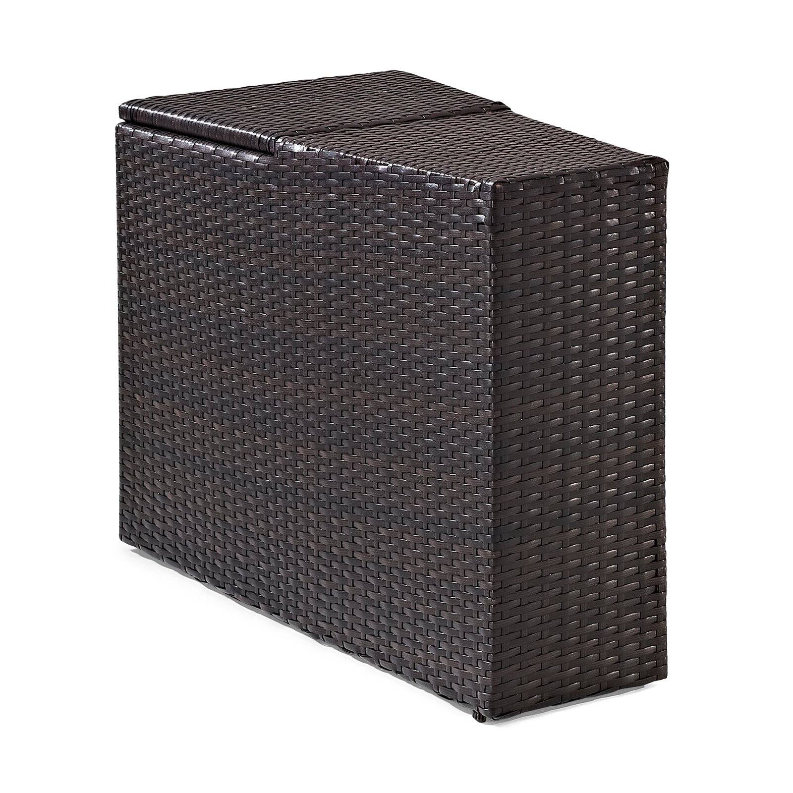 Crosley Catalina Wicker Patio Arm End Table in Brown