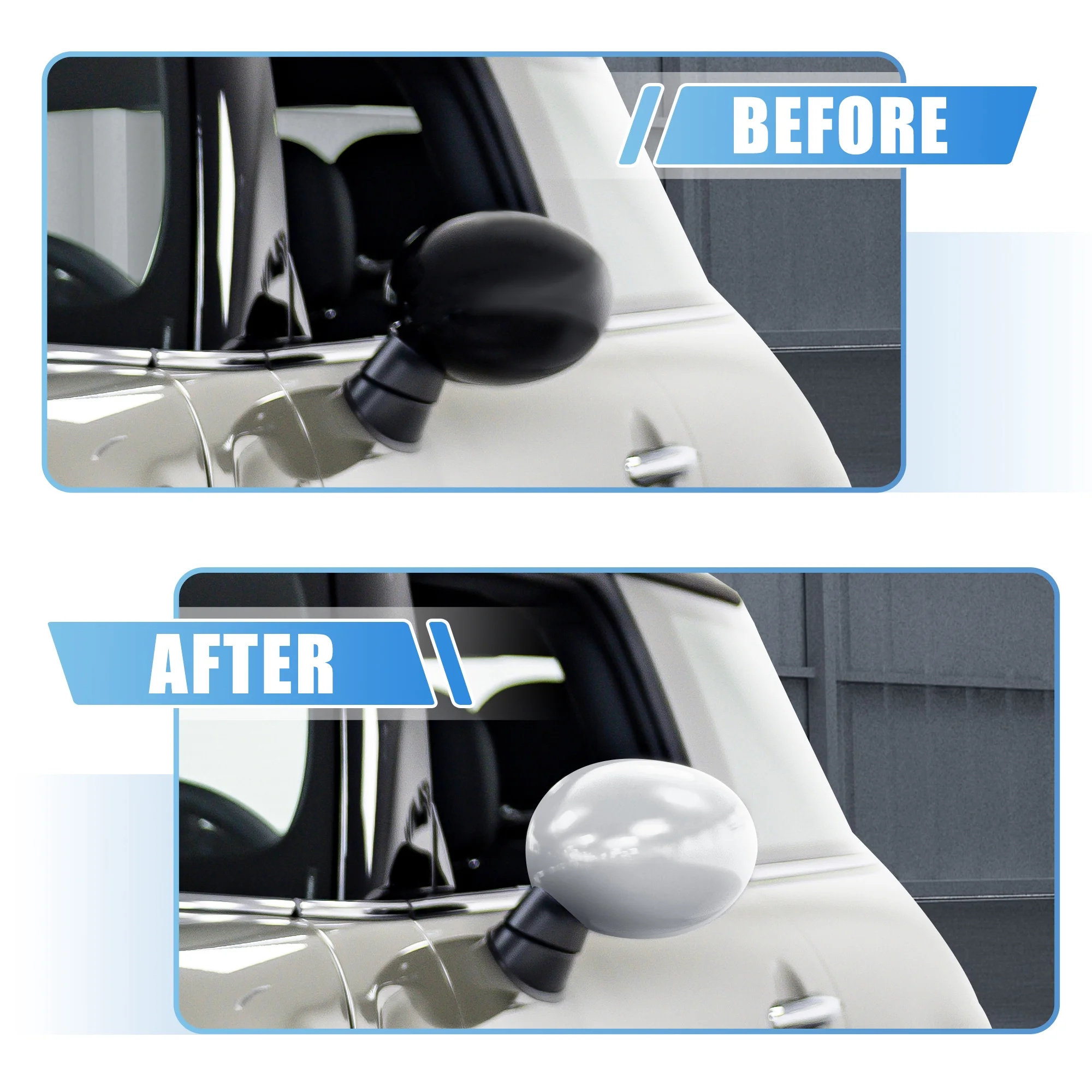 Unique Bargains 1 Pair Exterior Rear View Mirror Cover with Induction Hole for Mini Cooper F55 Hardtop 2020-now White