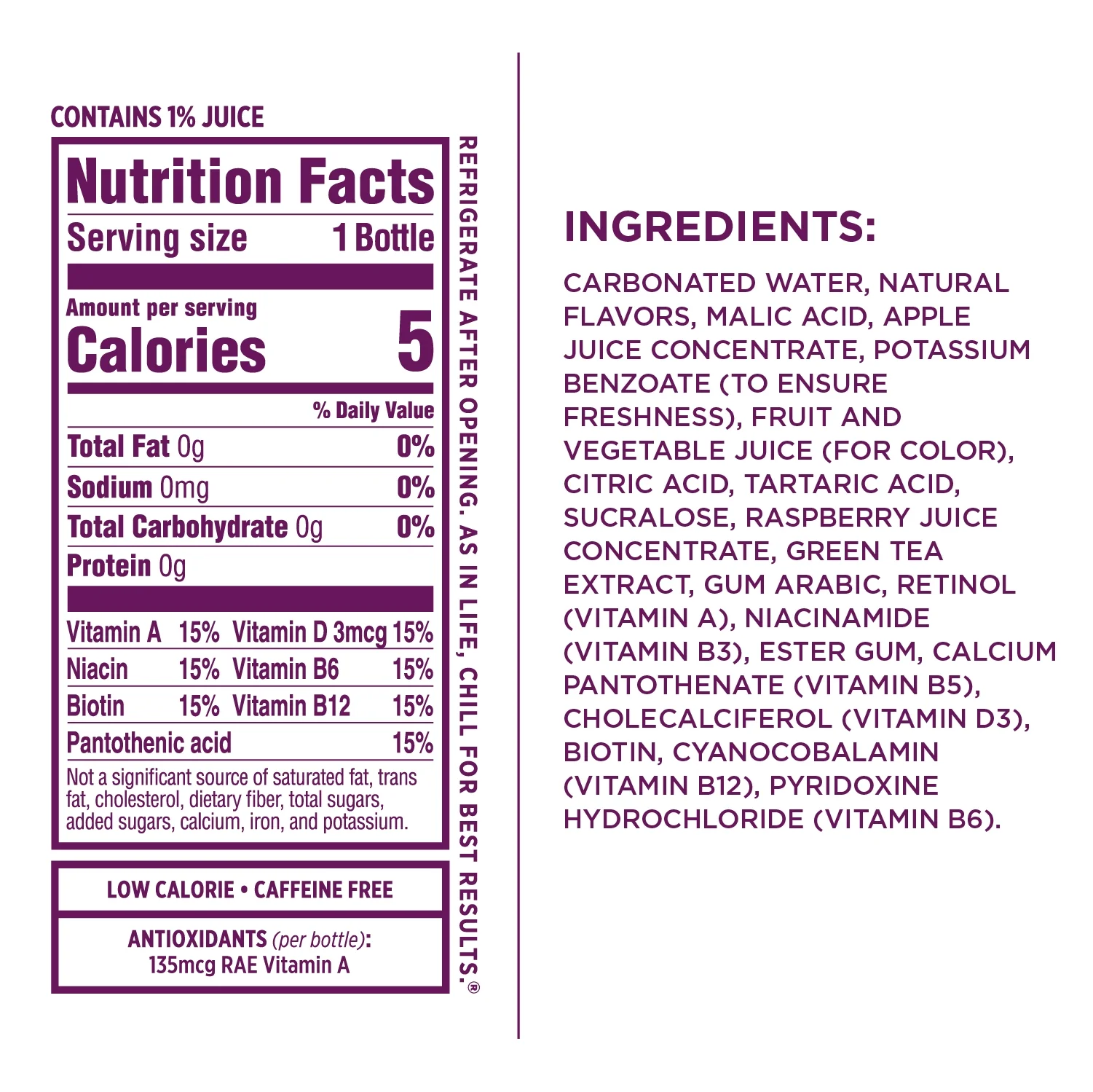 Sparkling Ice® Naturally Flavored Sparkling Water, Grape Raspberry 17 Fl Oz, (Pack of 12)