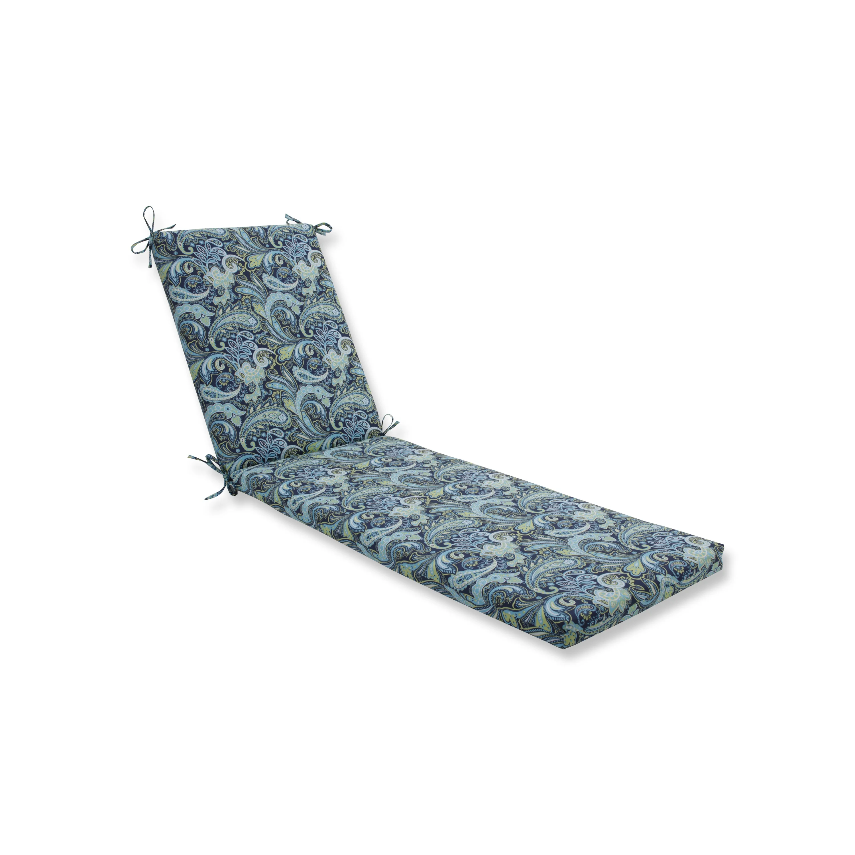 Pillow Perfect  Outdoor/Indoor Pretty Paisley Navy Chaise Lounge Cushion 80x23x3