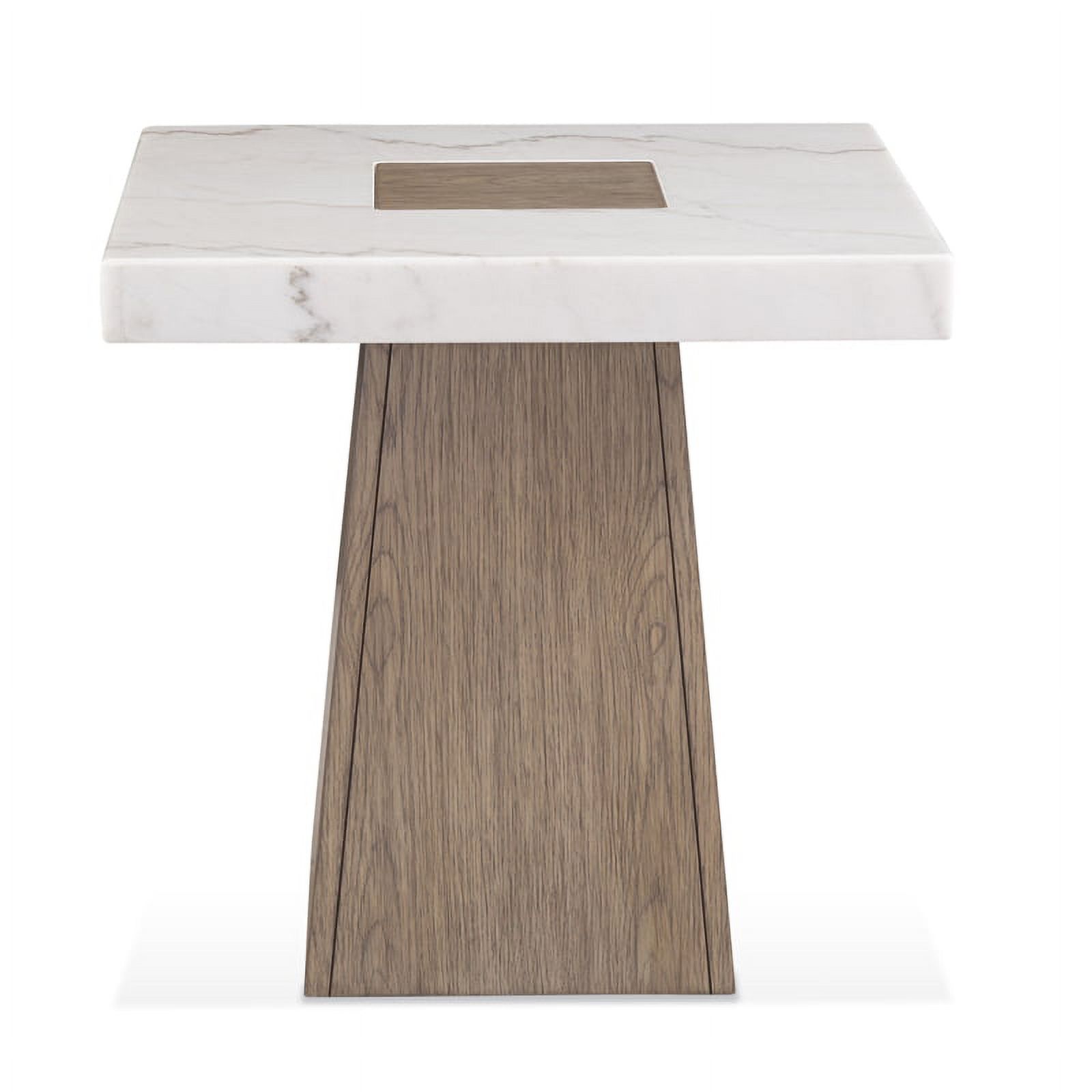 Bassett Mirror Collinston Modern Square Marble End Table in White